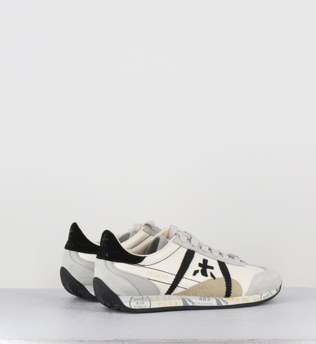 Sneakers en cuir blanc et noir - JACKYX25D 8222