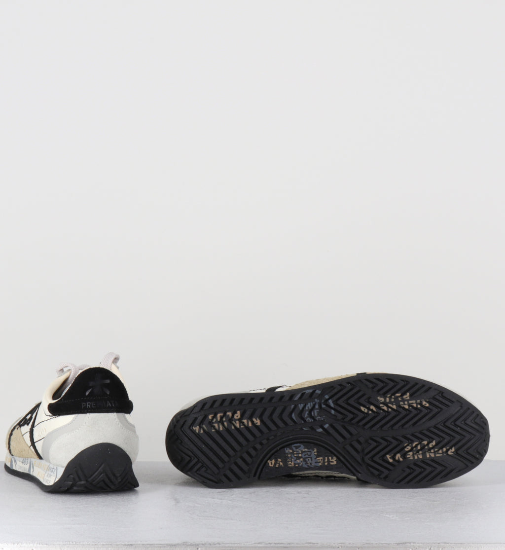 Sneakers en cuir blanc et noir - JACKYX25D 8222