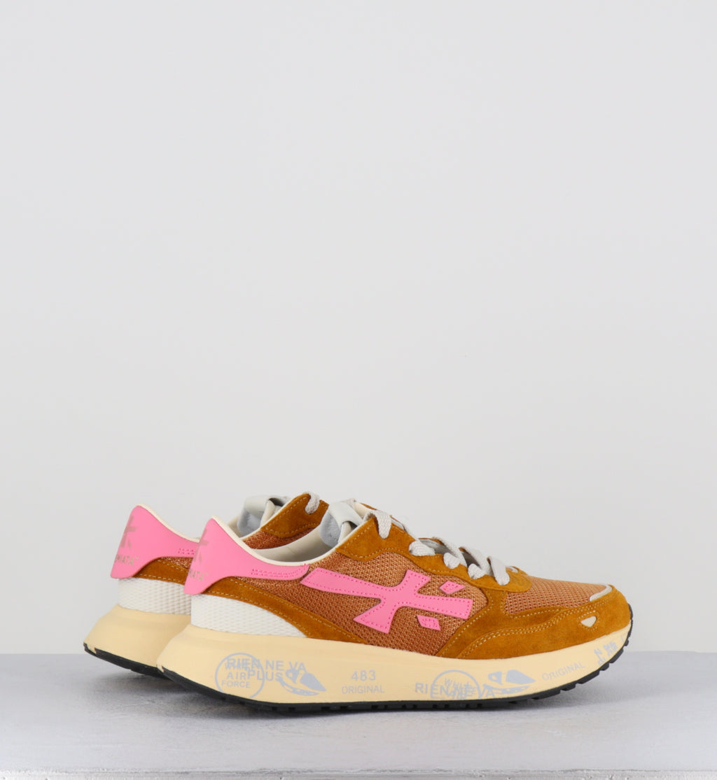 Sneakers daim camel et rose - LAURYN 8180