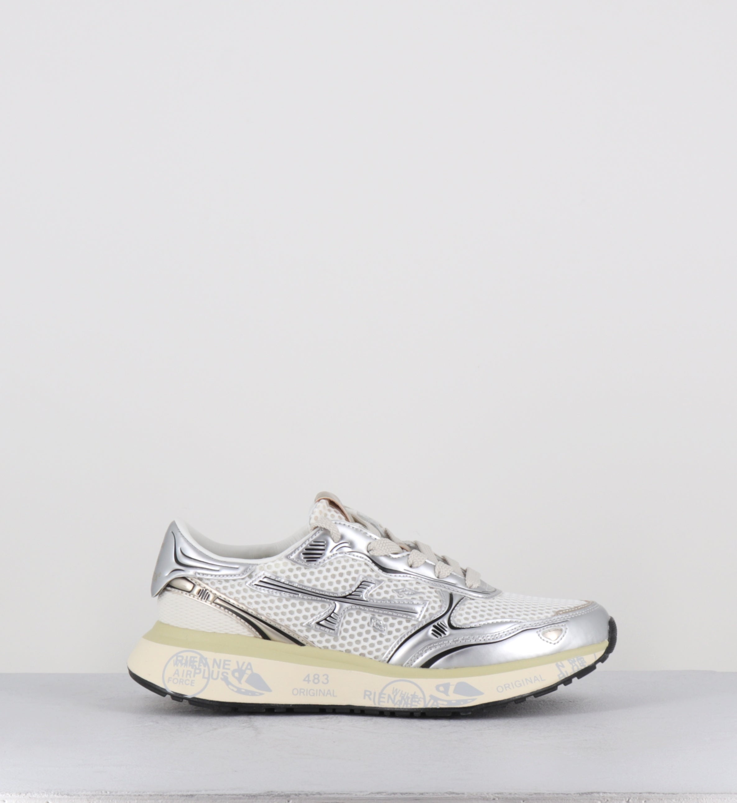 Sneakers semelle épaisse argent mesh - LAURYN 8192