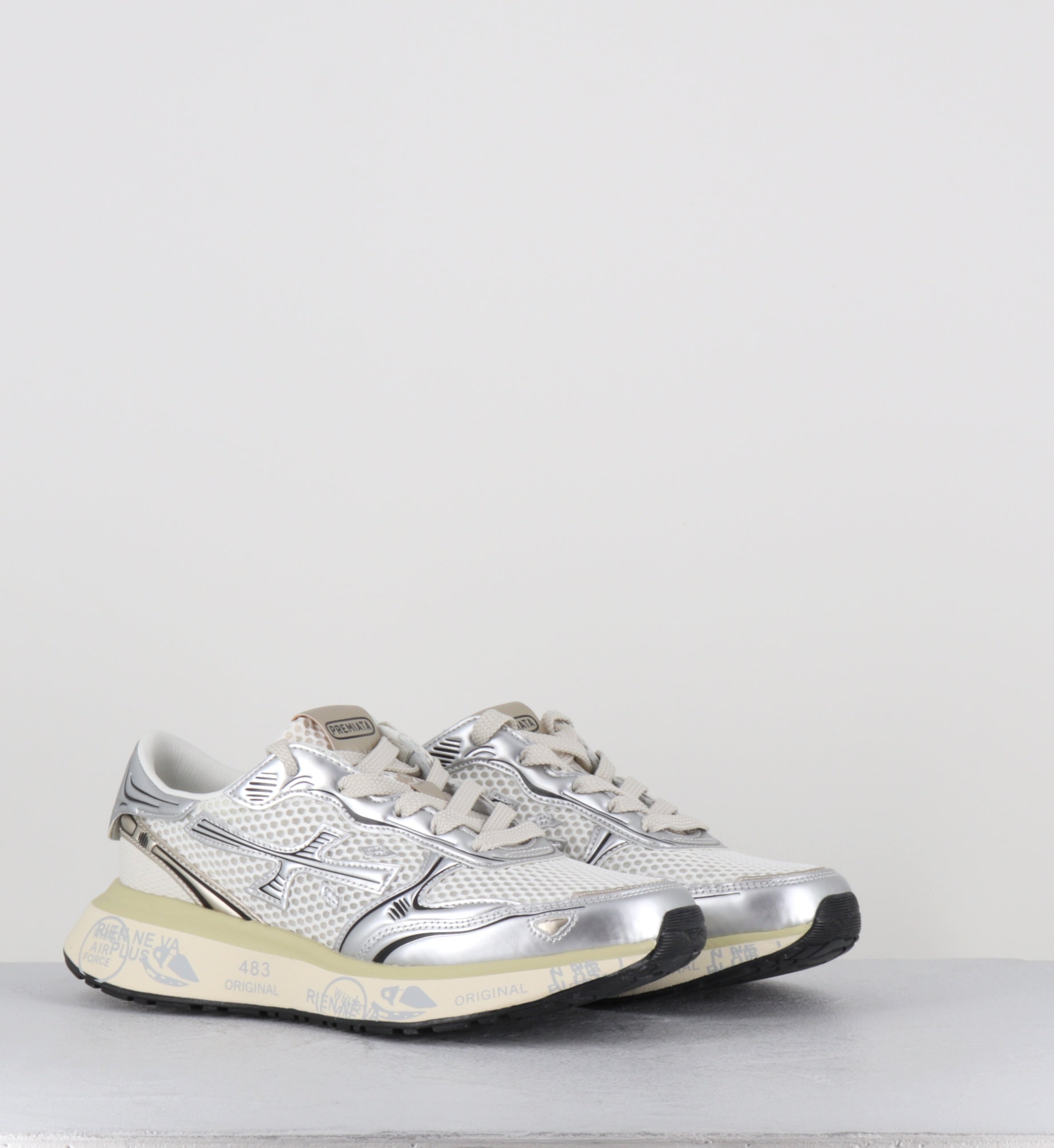 Sneakers semelle épaisse argent mesh - LAURYN 8192