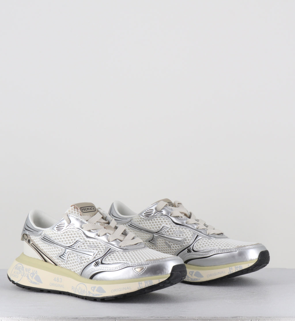 Sneakers semelle épaisse argent mesh - LAURYN 8192