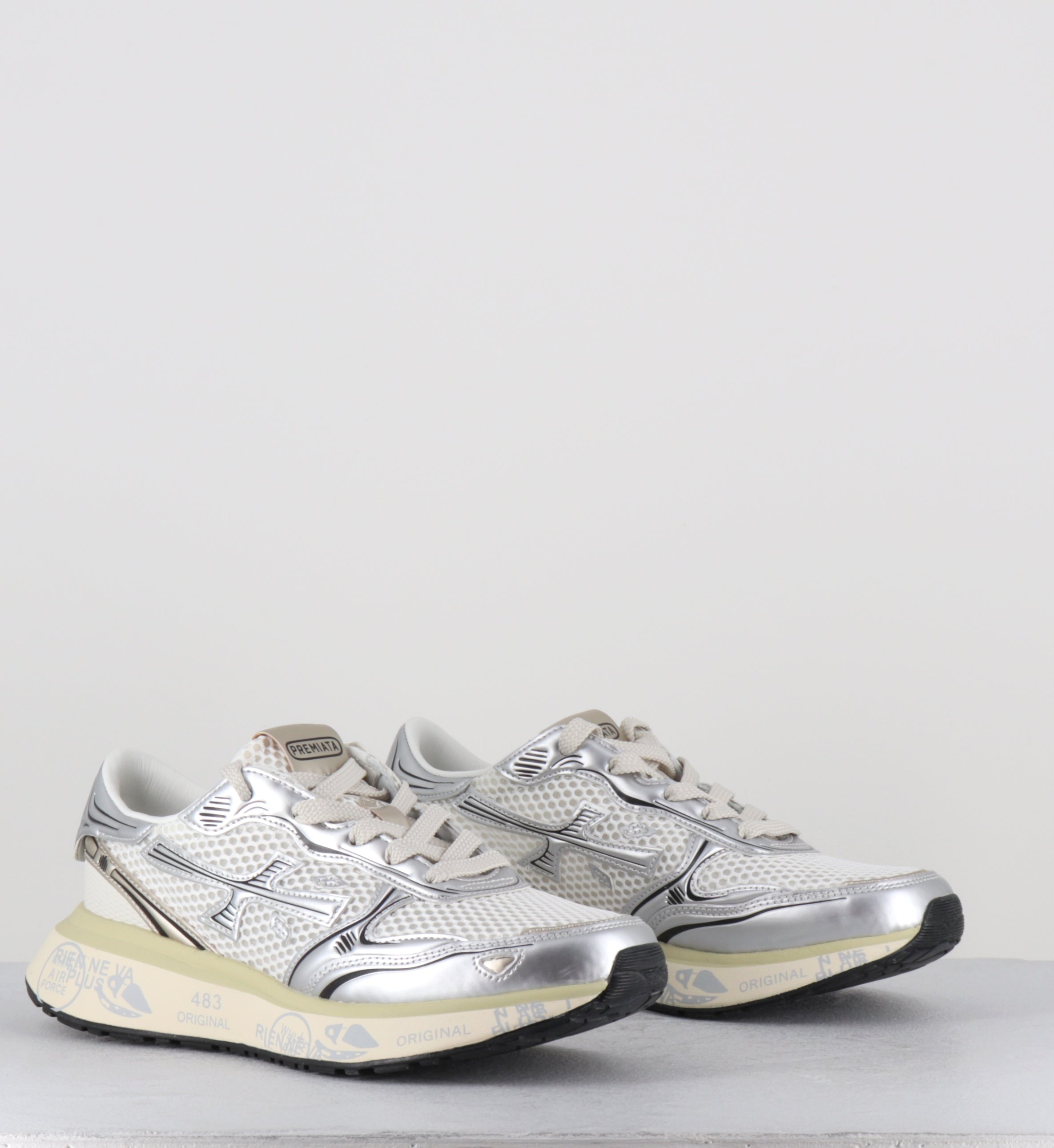 Sneakers semelle épaisse argent mesh - LAURYN 8192
