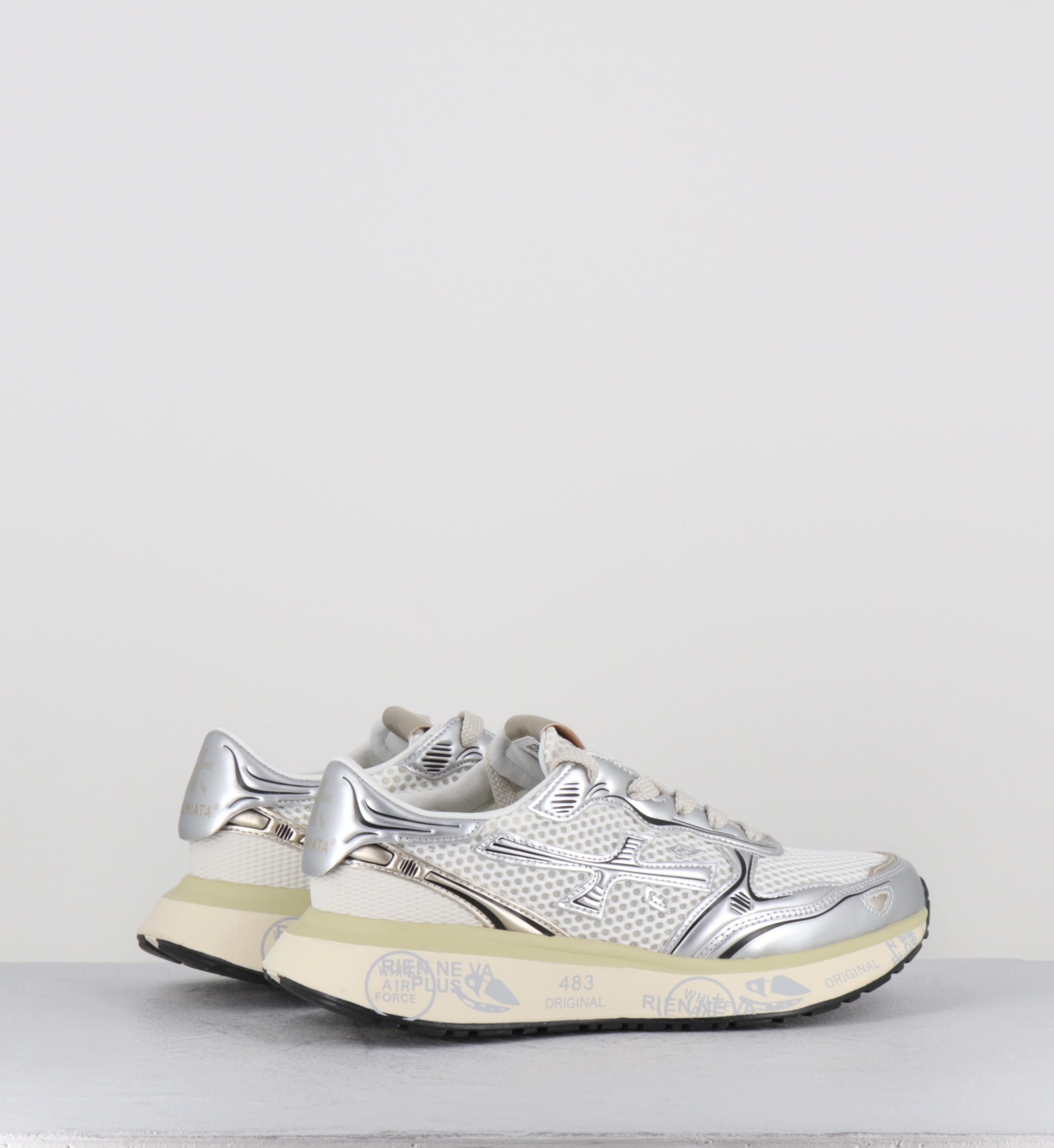 Sneakers semelle épaisse argent mesh - LAURYN 8192
