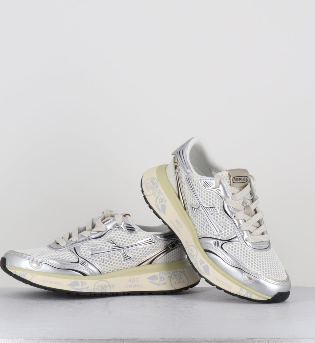 Sneakers semelle épaisse argent mesh - LAURYN 8192