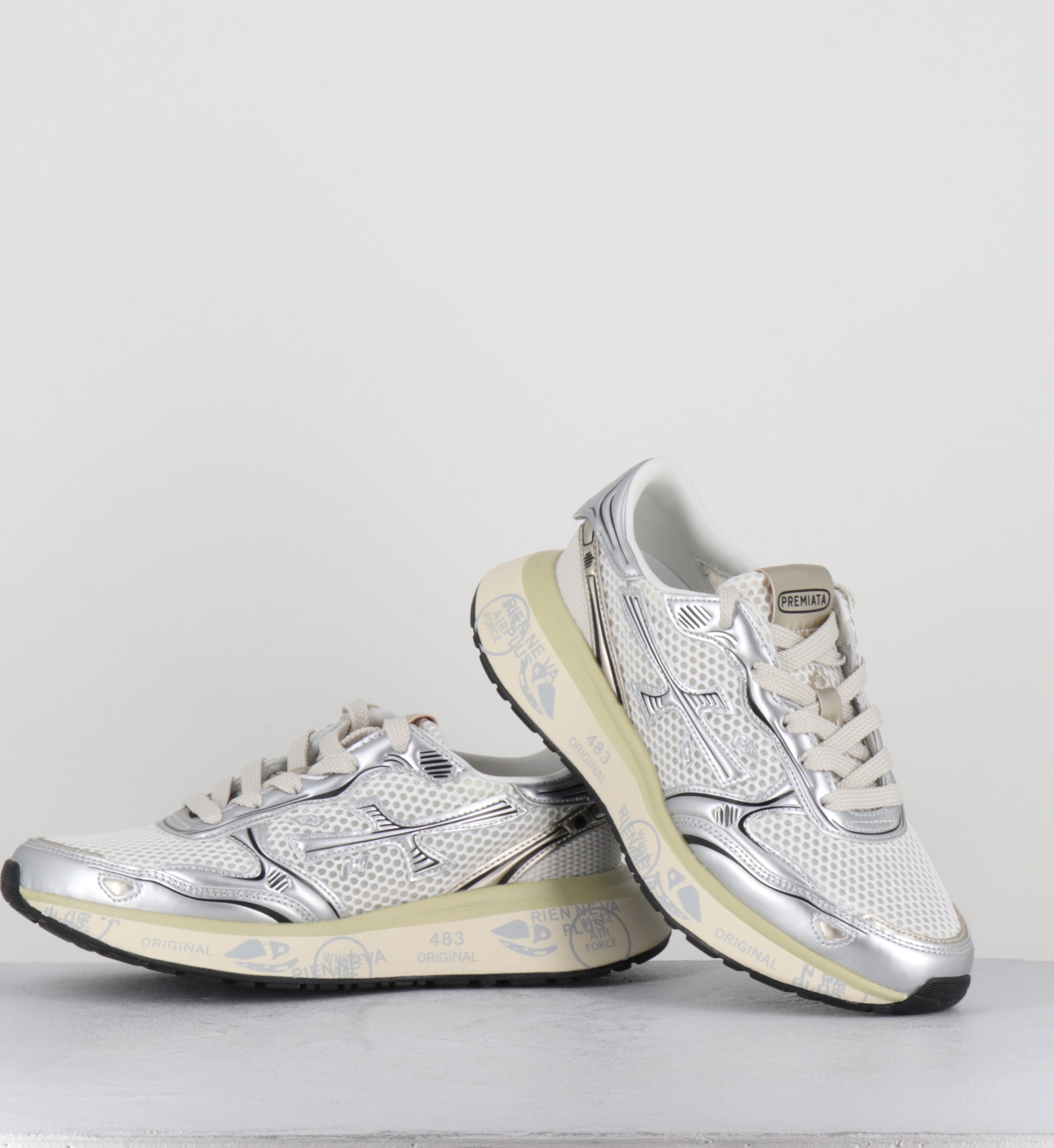 Sneakers semelle épaisse argent mesh - LAURYN 8192