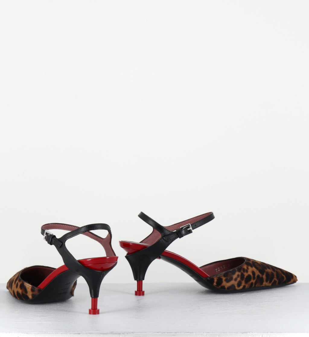 Escarpins bout pointu petit talon pony leopard 6 M7013 26 LEO MIELE