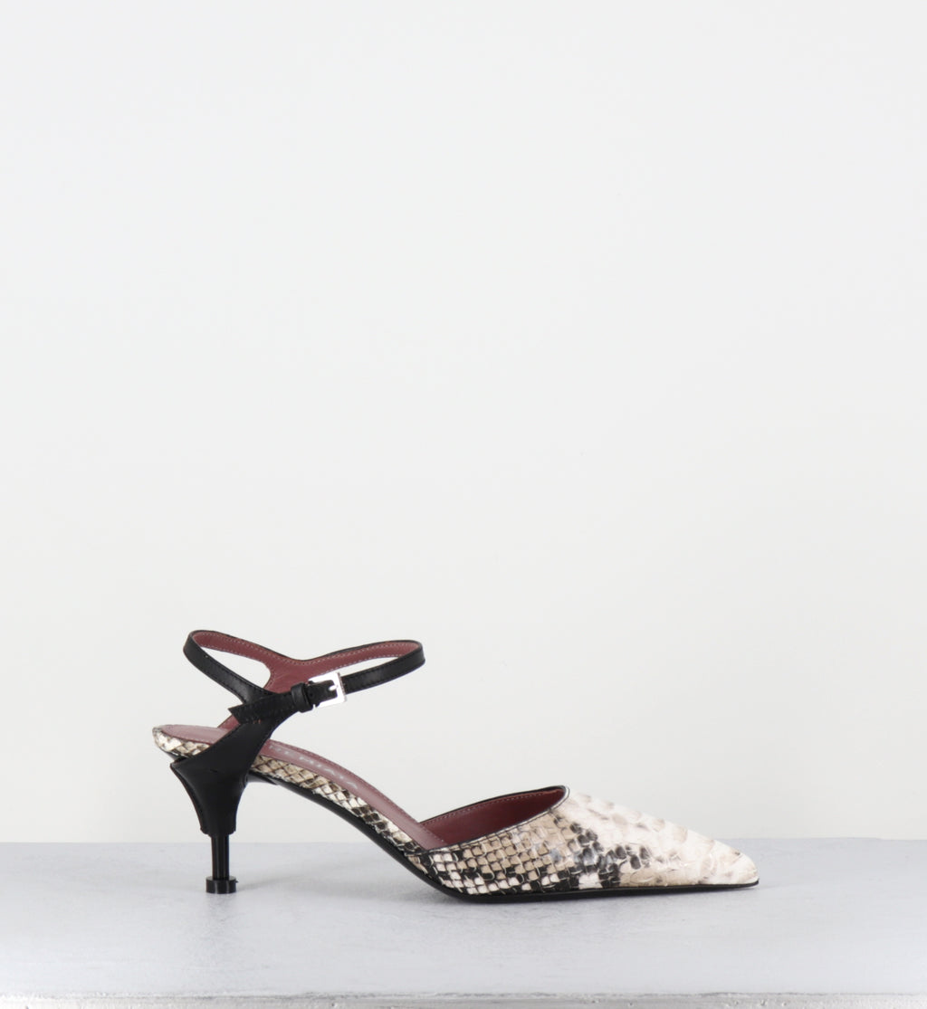 Escarpins bout pointu petit talon python - M7013 MEGIUS CROTALO