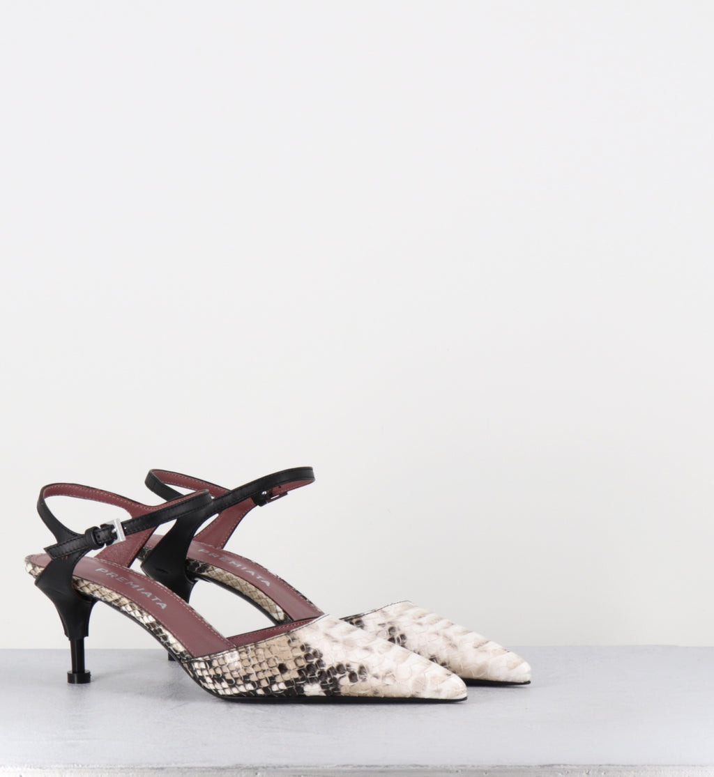 Escarpins bout pointu petit talon python - M7013 MEGIUS CROTALO