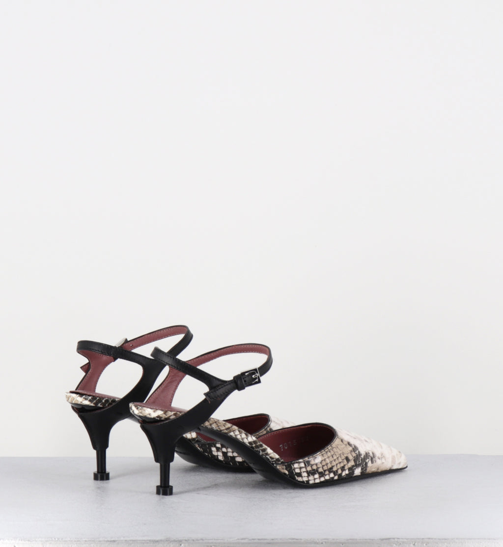 Escarpins bout pointu petit talon python - M7013 MEGIUS CROTALO