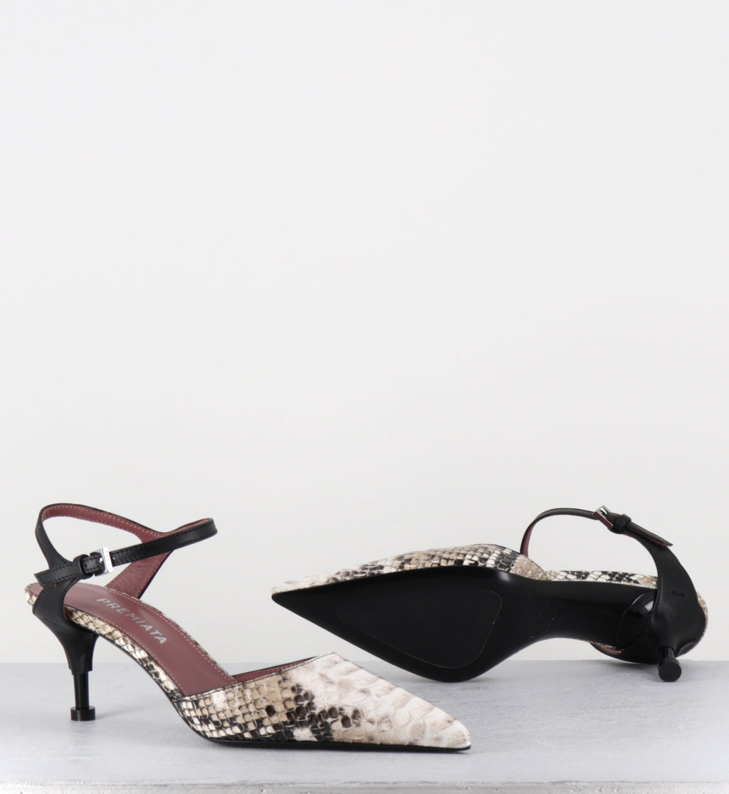Escarpins bout pointu petit talon python - M7013 MEGIUS CROTALO