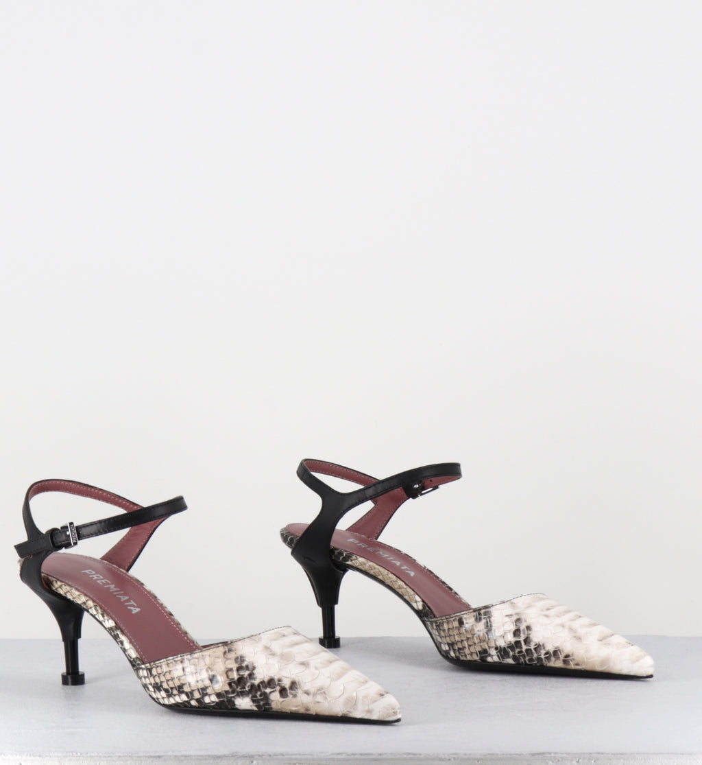 Escarpins bout pointu petit talon python - M7013 MEGIUS CROTALO
