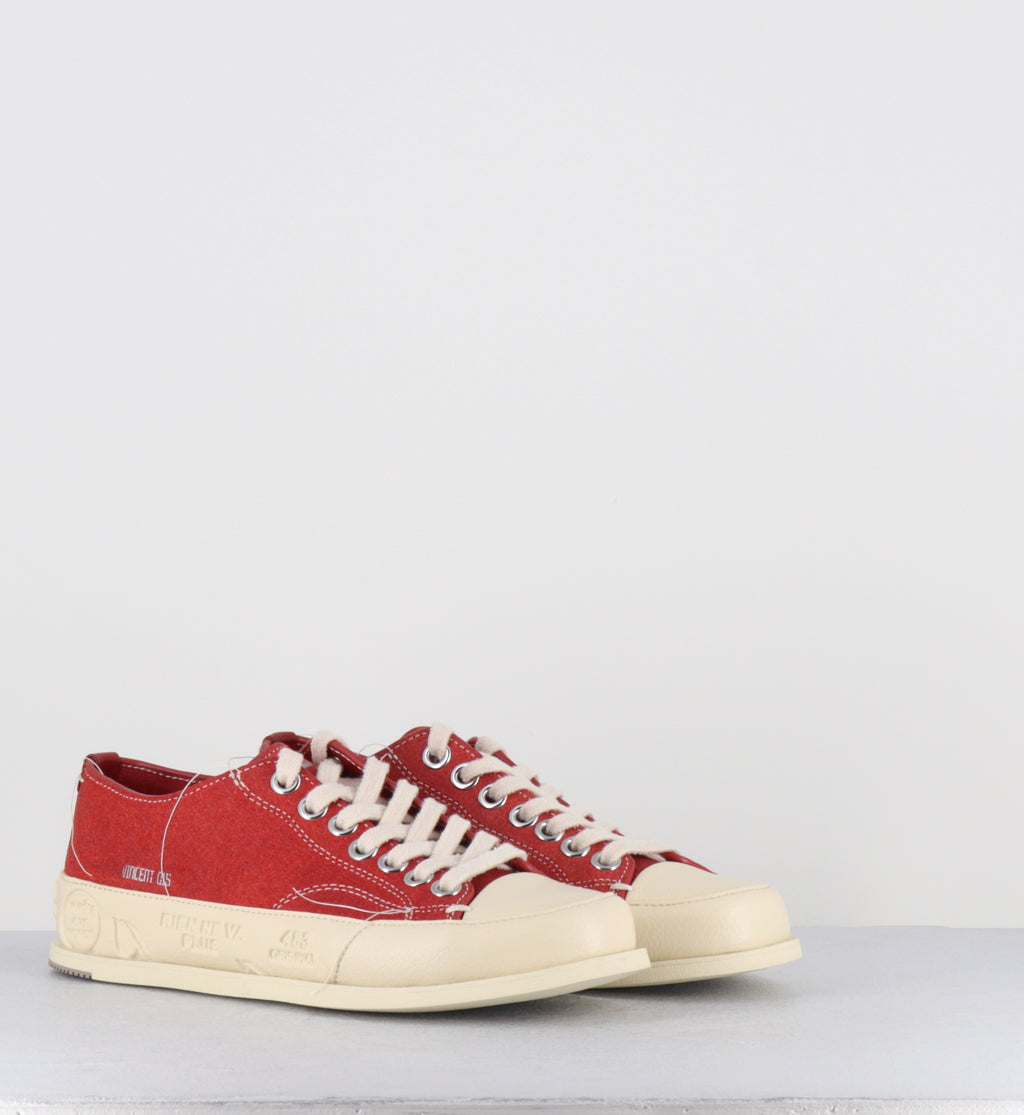 Sneakers en cuir rouge et blanc - VINCED15 ROSSO