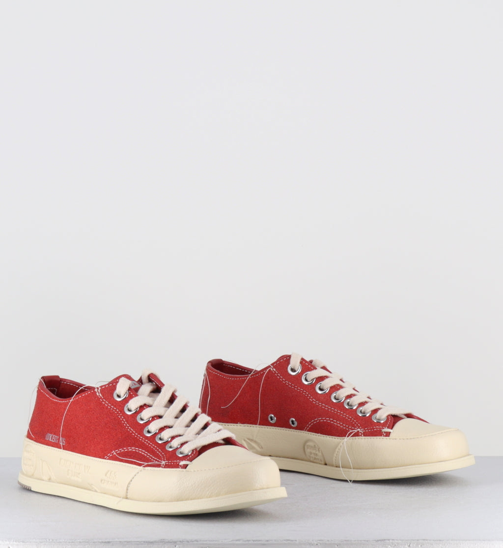 Sneakers en cuir rouge et blanc - VINCED15 ROSSO