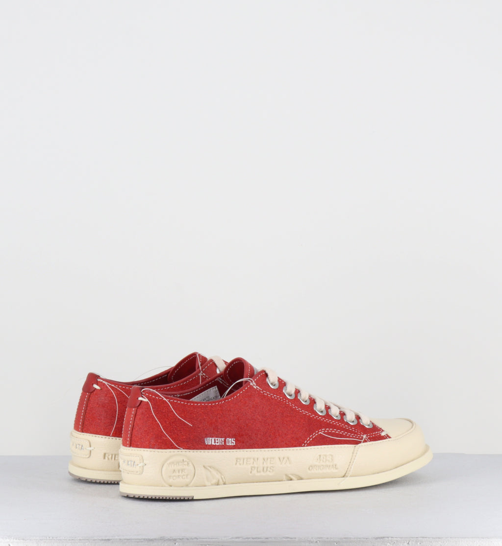 Sneakers en cuir rouge et blanc - VINCED15 ROSSO