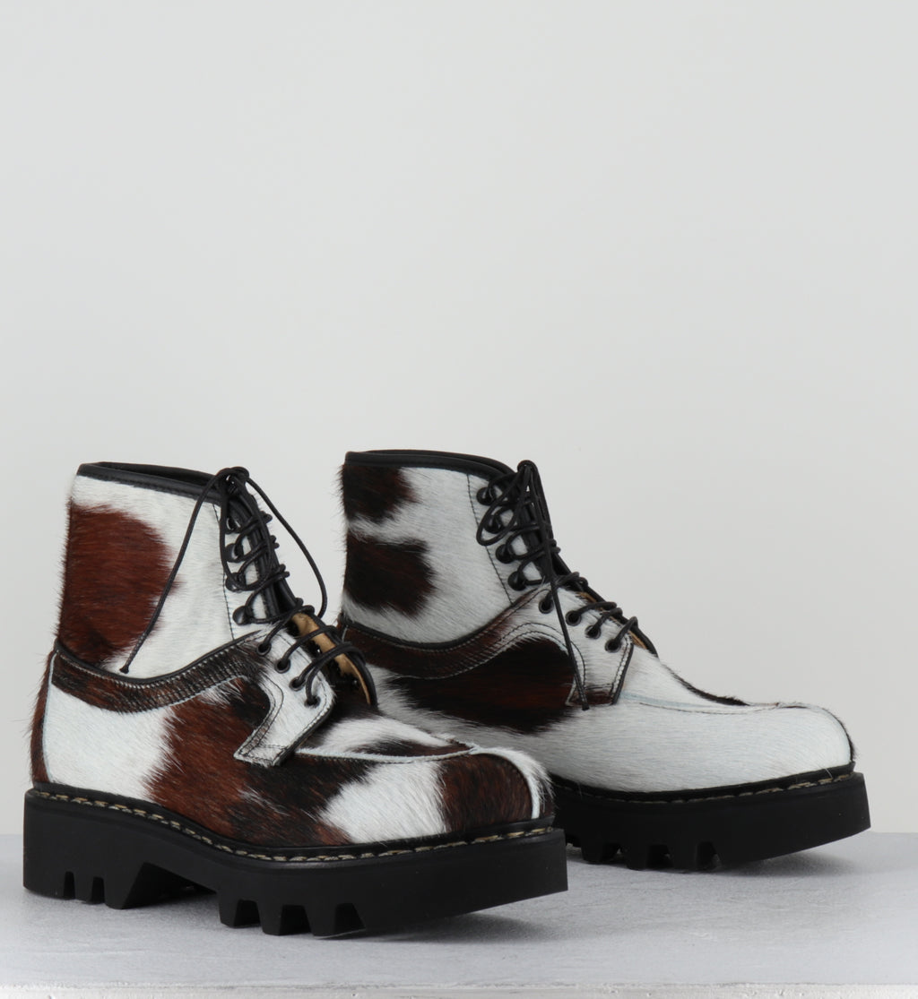 Bottines à lacets poulain vache - DELEMONT BOOTS MUCCA
