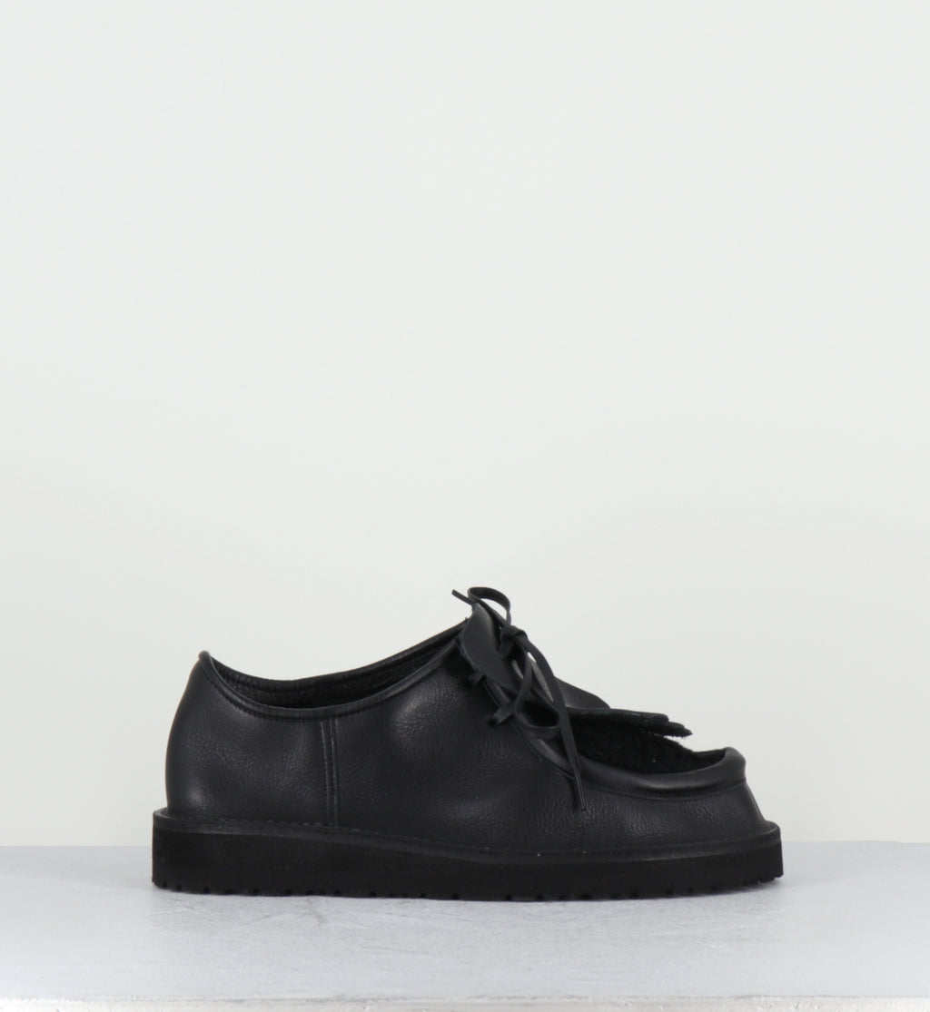 Chaussures à lacets cuir mouton noir ù- MONK SHOES BLACK