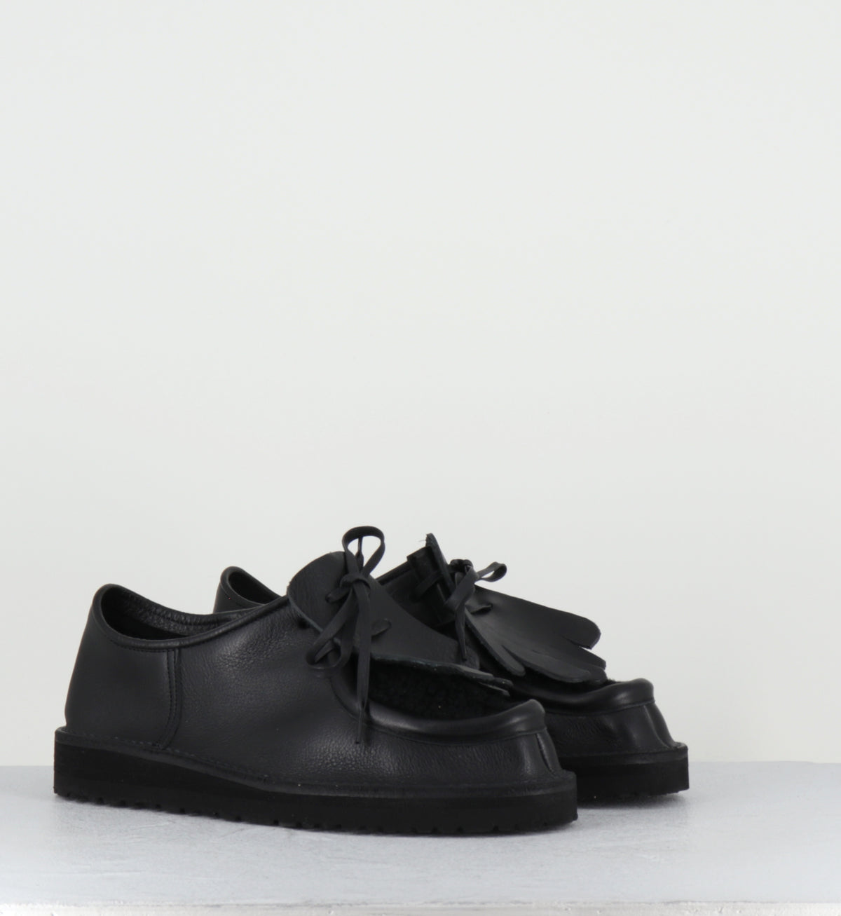Chaussures à lacets cuir mouton noir ù- MONK SHOES BLACK