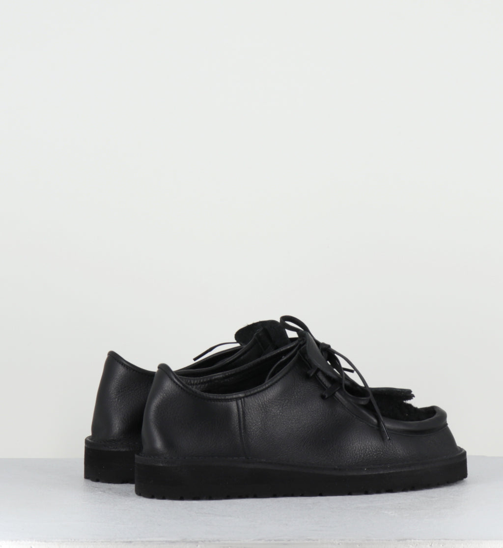 Chaussures à lacets cuir mouton noir ù- MONK SHOES BLACK