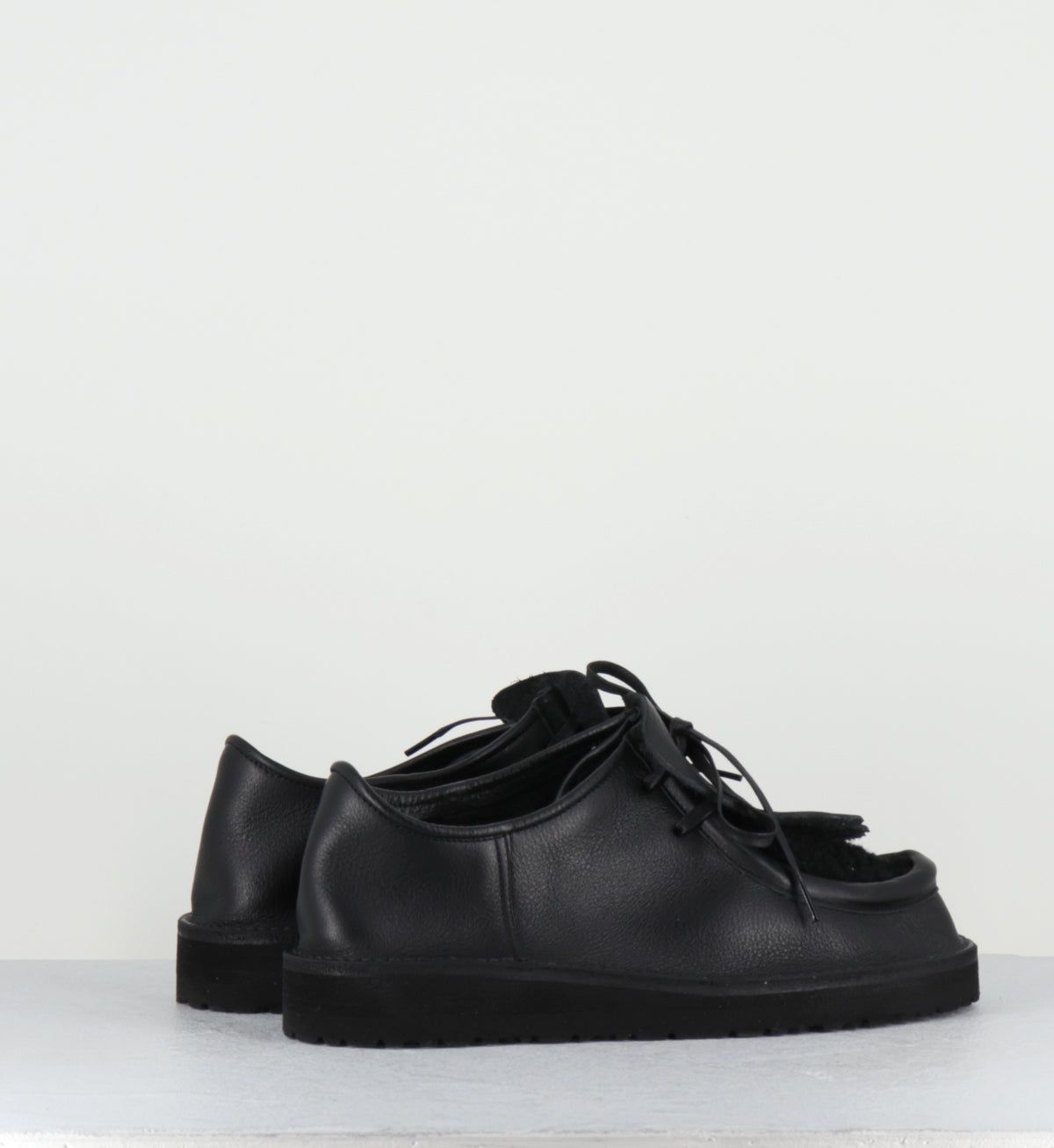 Chaussures à lacets cuir mouton noir ù- MONK SHOES BLACK