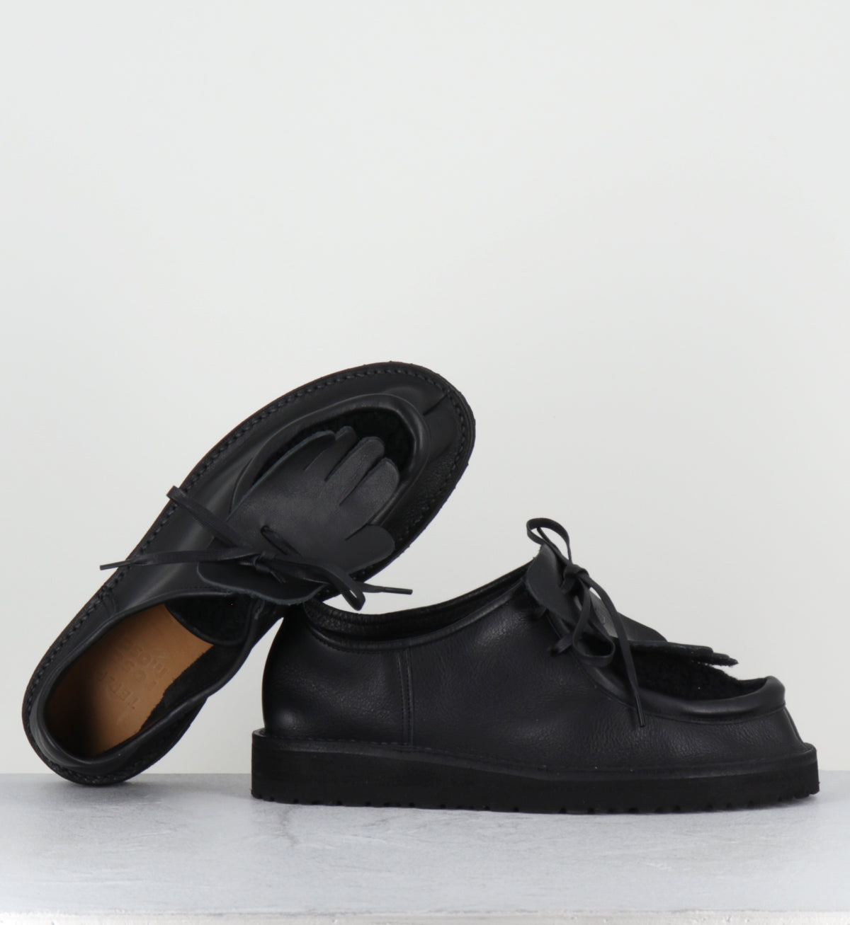 Chaussures à lacets cuir mouton noir ù- MONK SHOES BLACK