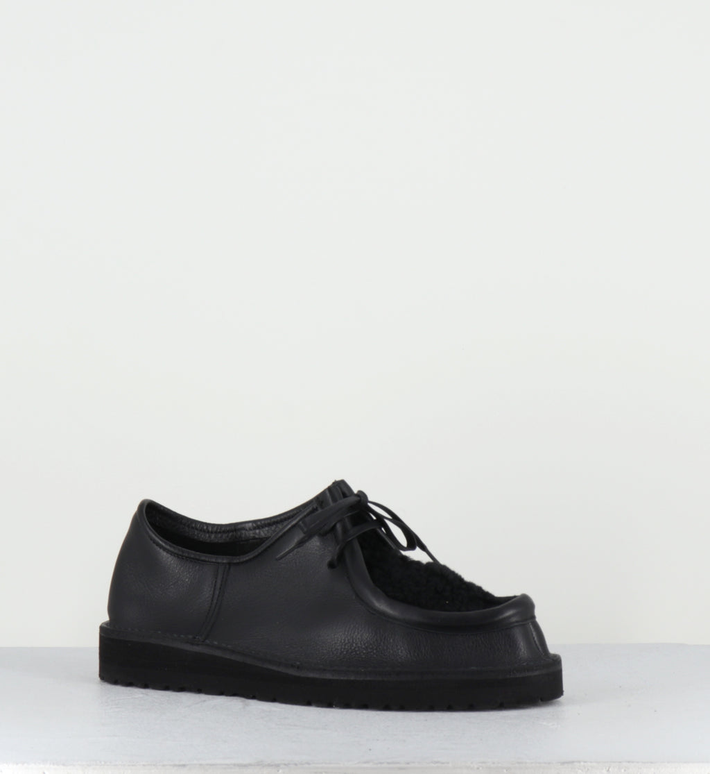 Chaussures à lacets cuir mouton noir ù- MONK SHOES BLACK