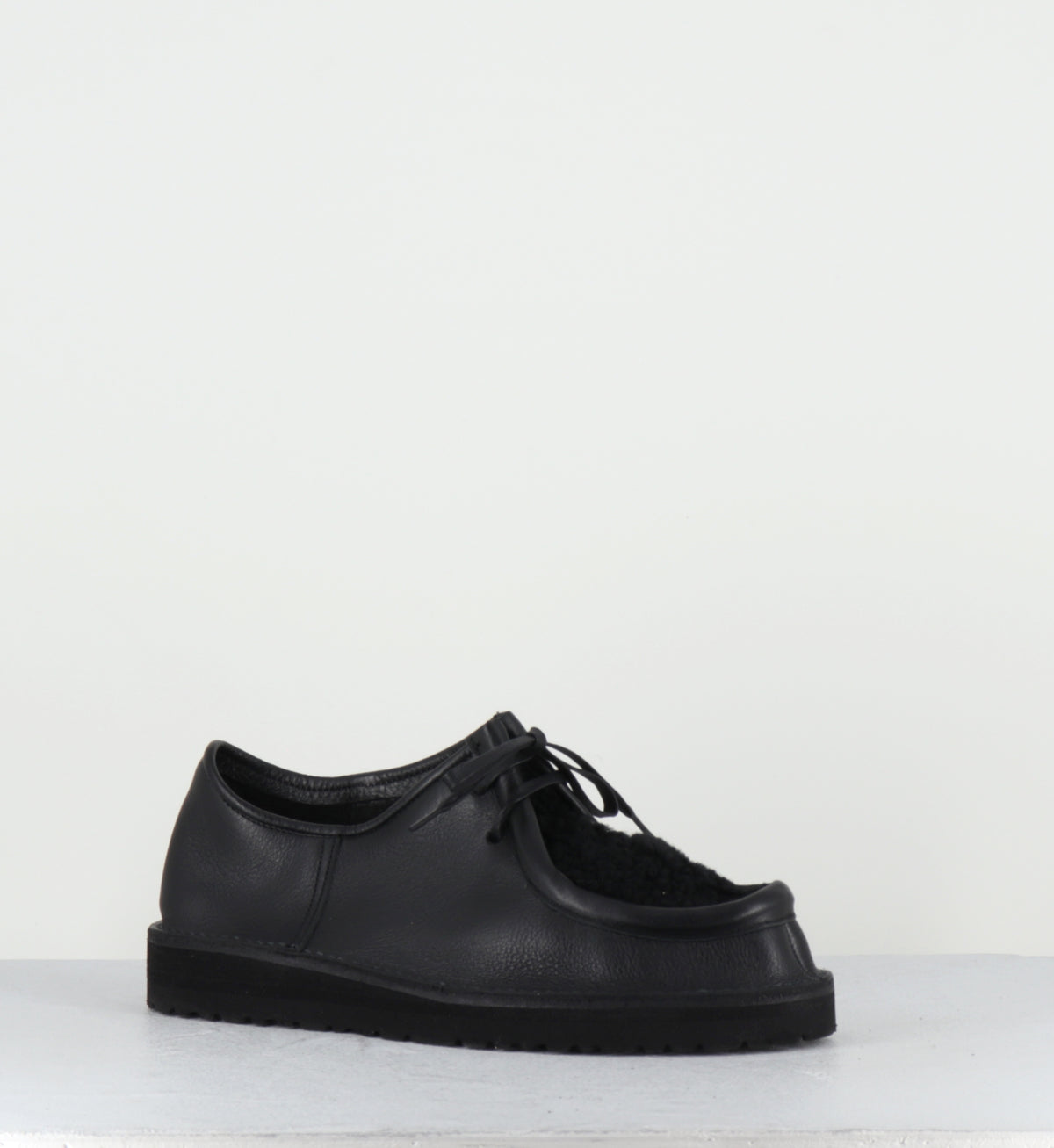 Chaussures à lacets cuir mouton noir ù- MONK SHOES BLACK