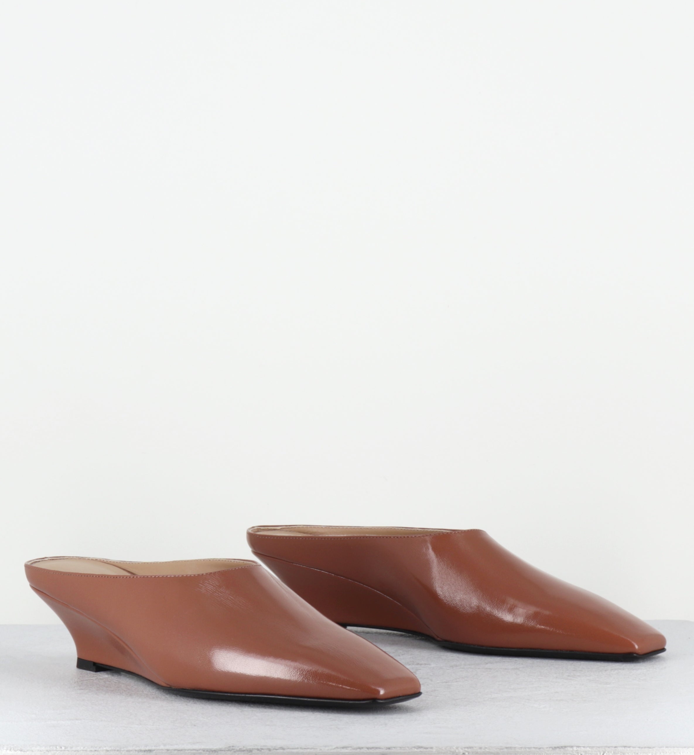 Mules compensées en cuir marron - S26316 HARRODS MIRISTICA