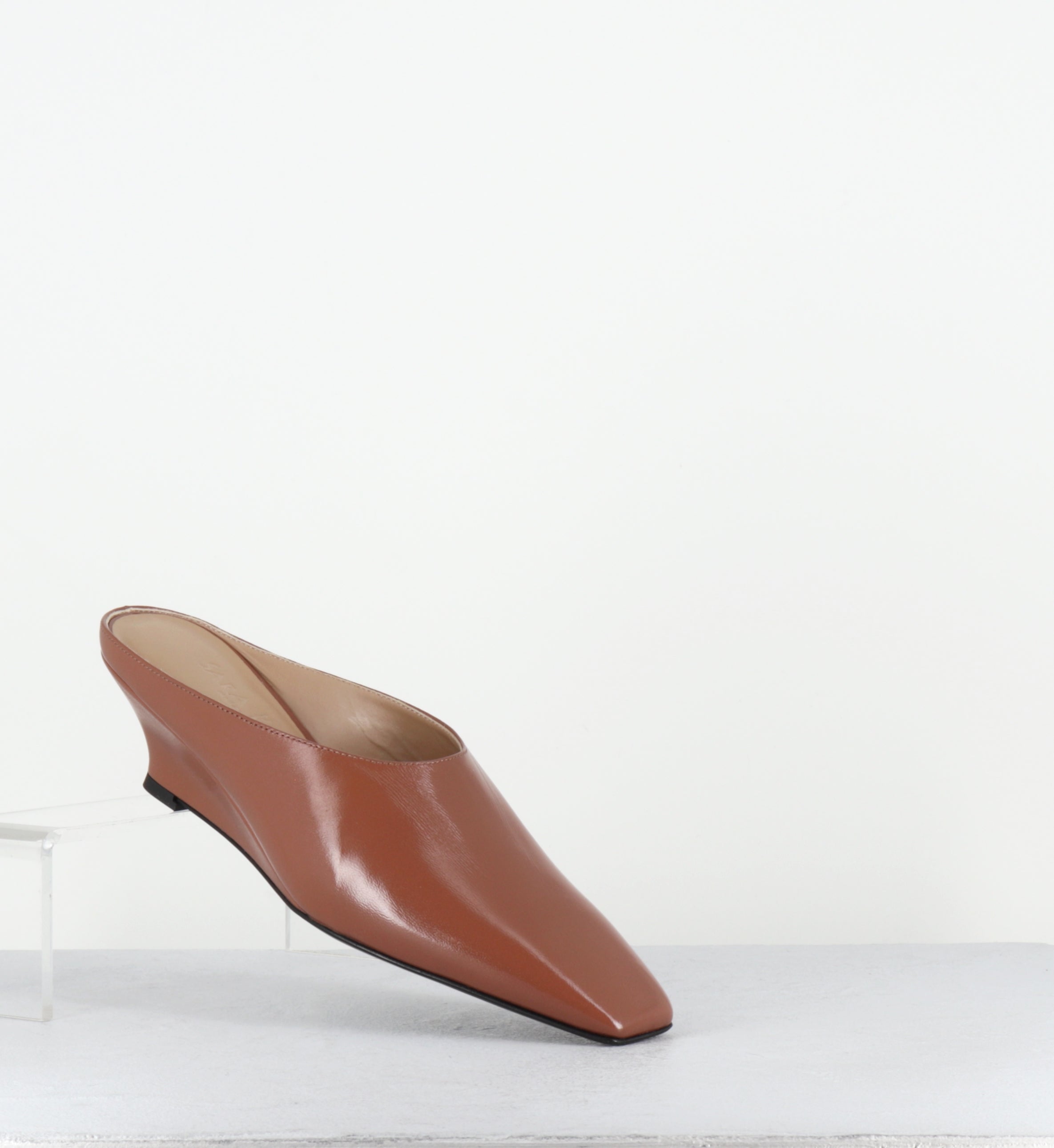 Mules compensées en cuir marron - S26316 HARRODS MIRISTICA