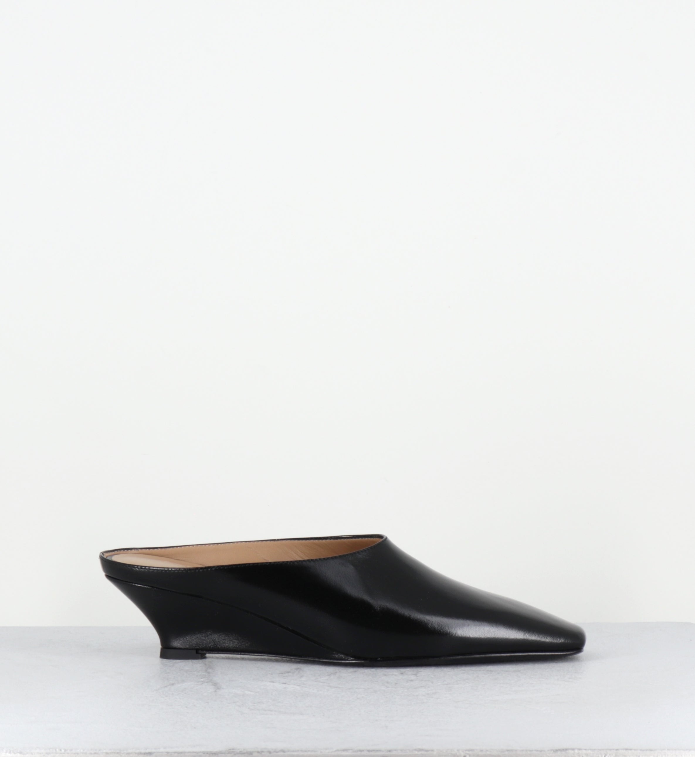 Mules compensées en cuir noir - S26316 HARRODS NERO