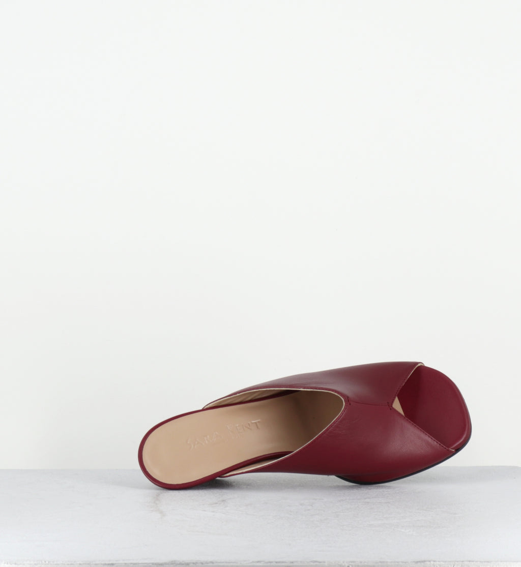Sandales mules en cuir bordeaux - S26358 NAPPA BORDO