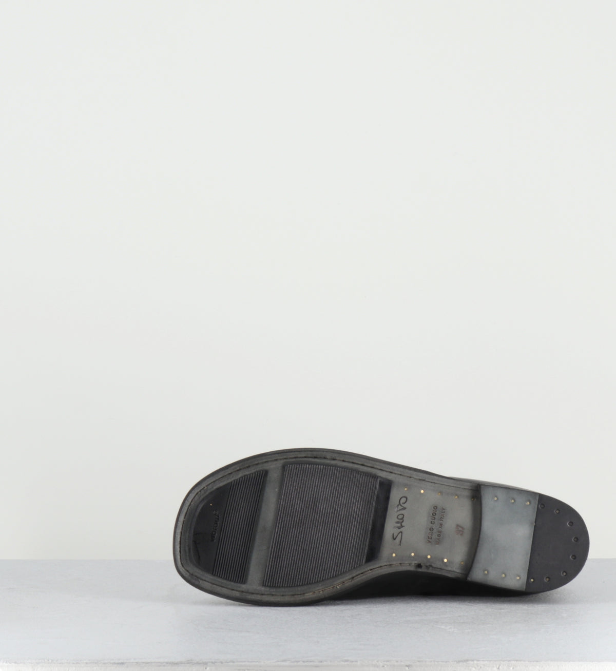 Bottines plates en cuir noir lavé - 51829 HORSE NAPPA NERO