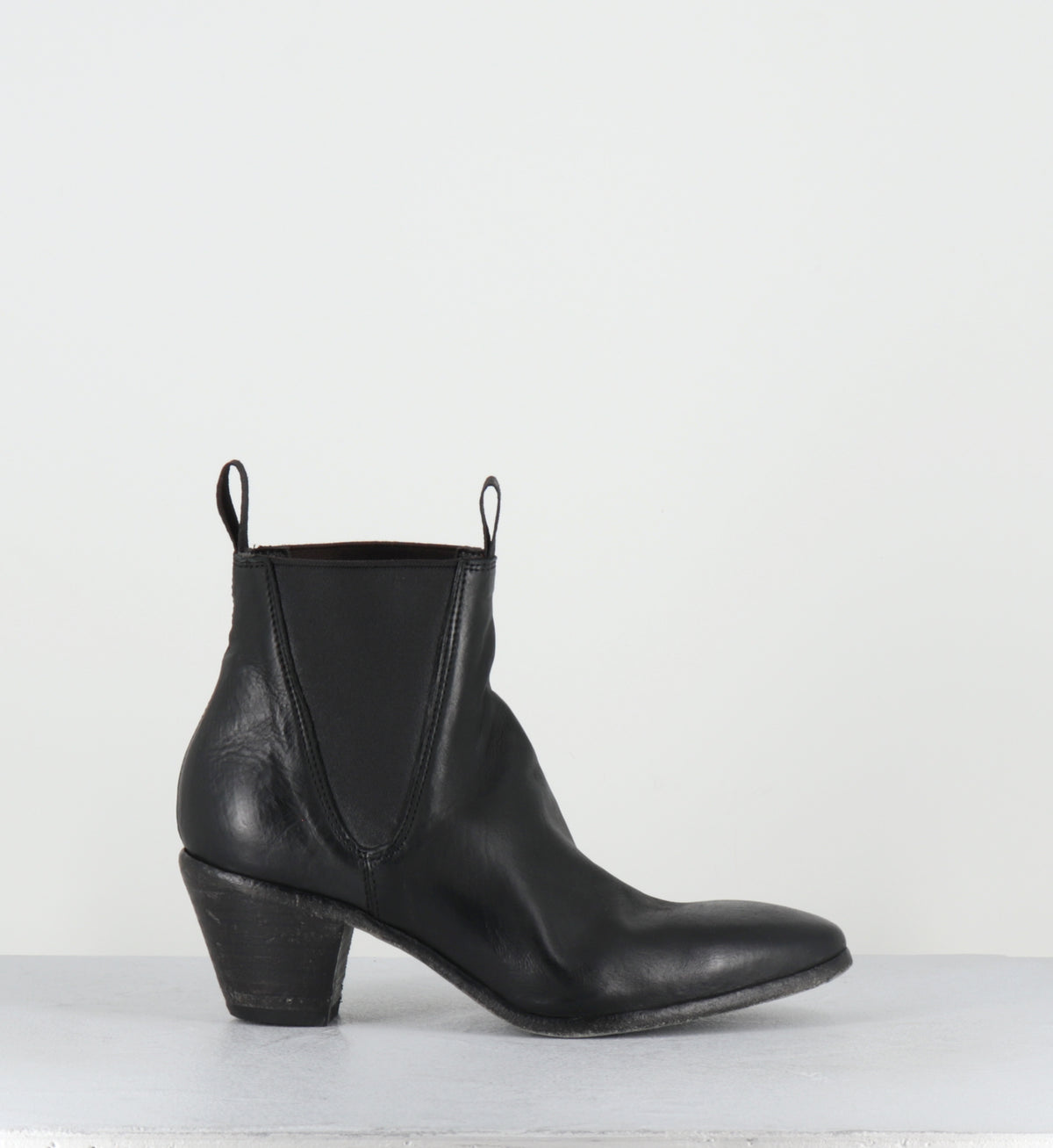 santiags elastiques en cuir noir lavé -  51944 COLORADO NERO