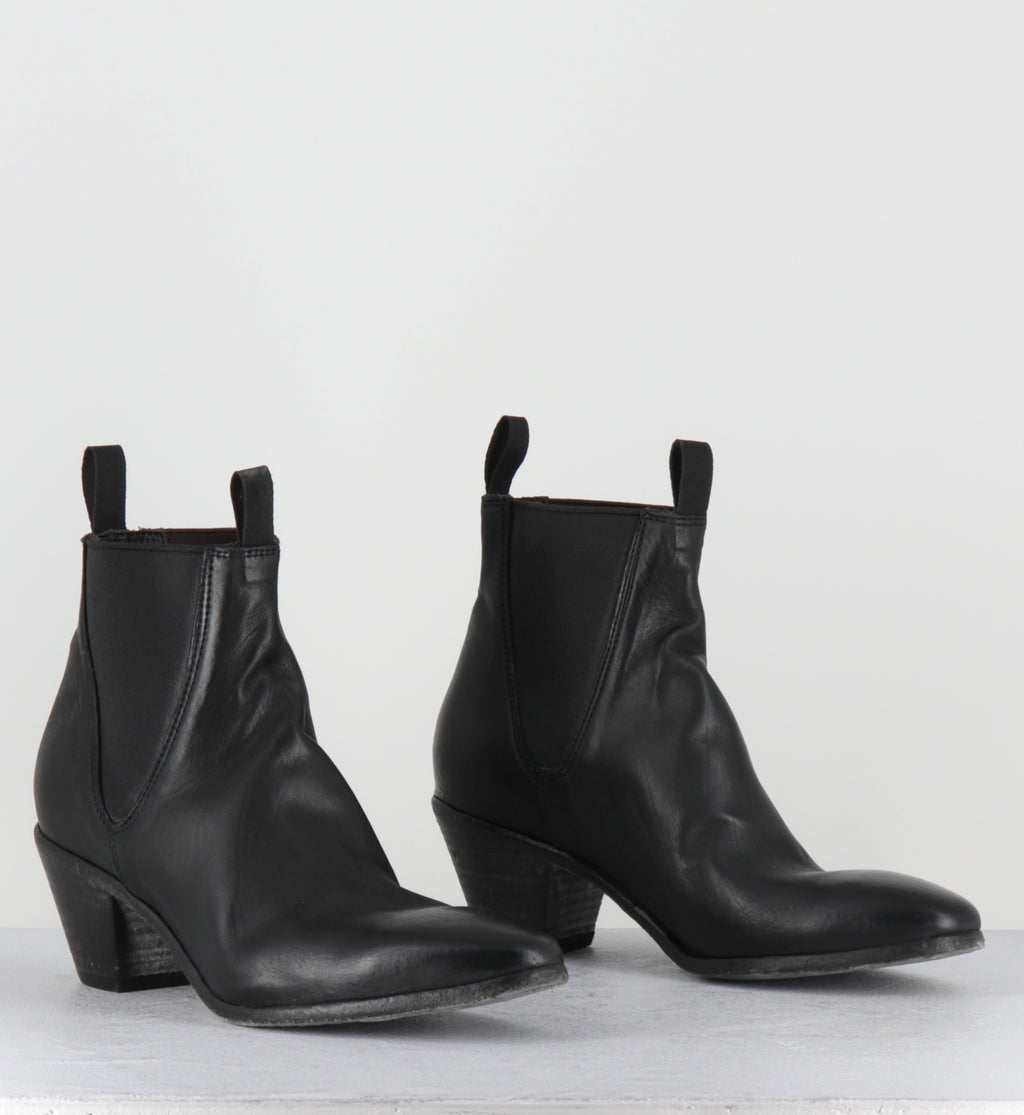 santiags elastiques en cuir noir lavé -  51944 COLORADO NERO