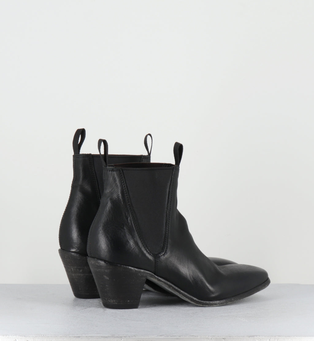 santiags elastiques en cuir noir lavé -  51944 COLORADO NERO