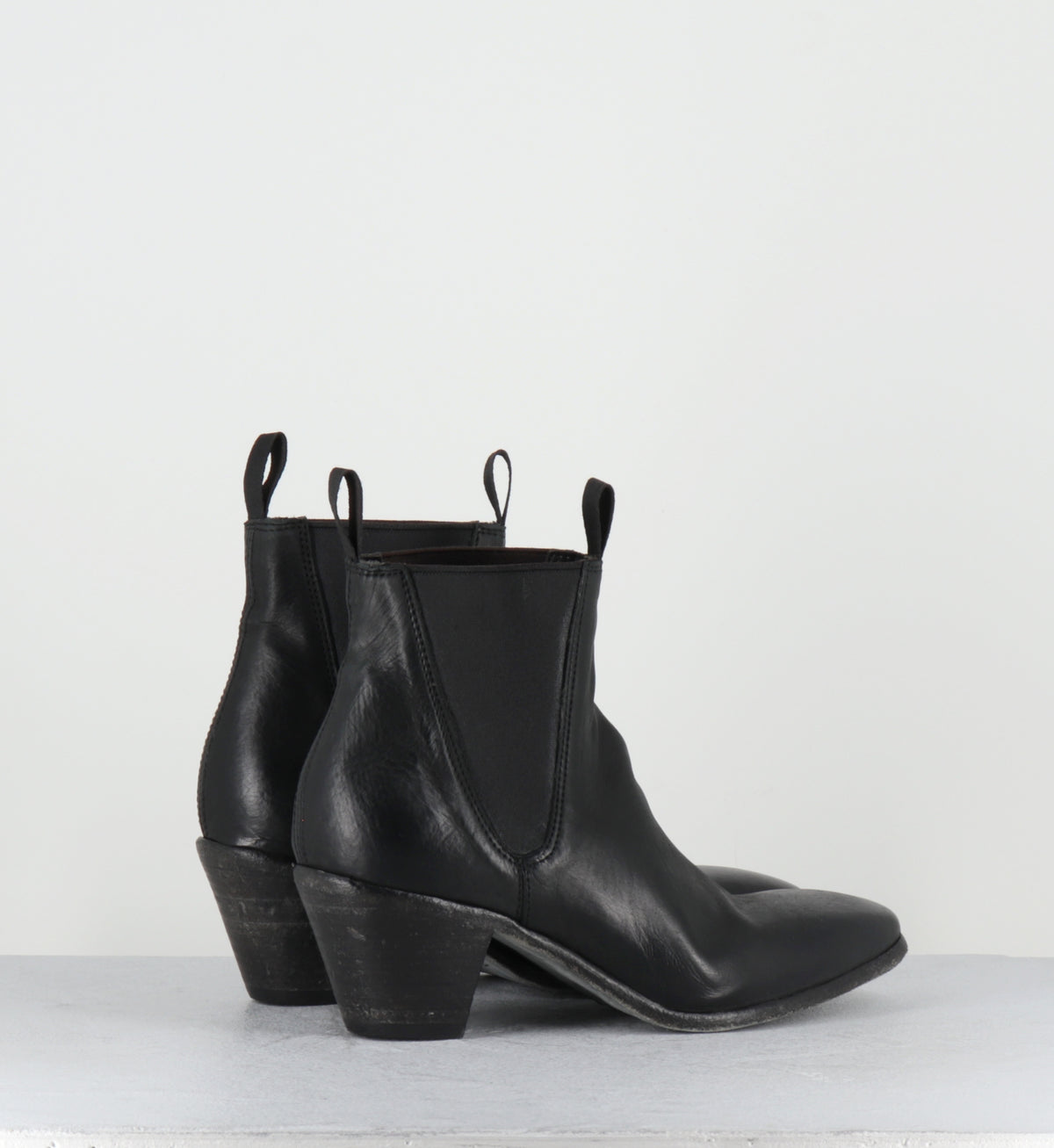 santiags elastiques en cuir noir lavé -  51944 COLORADO NERO