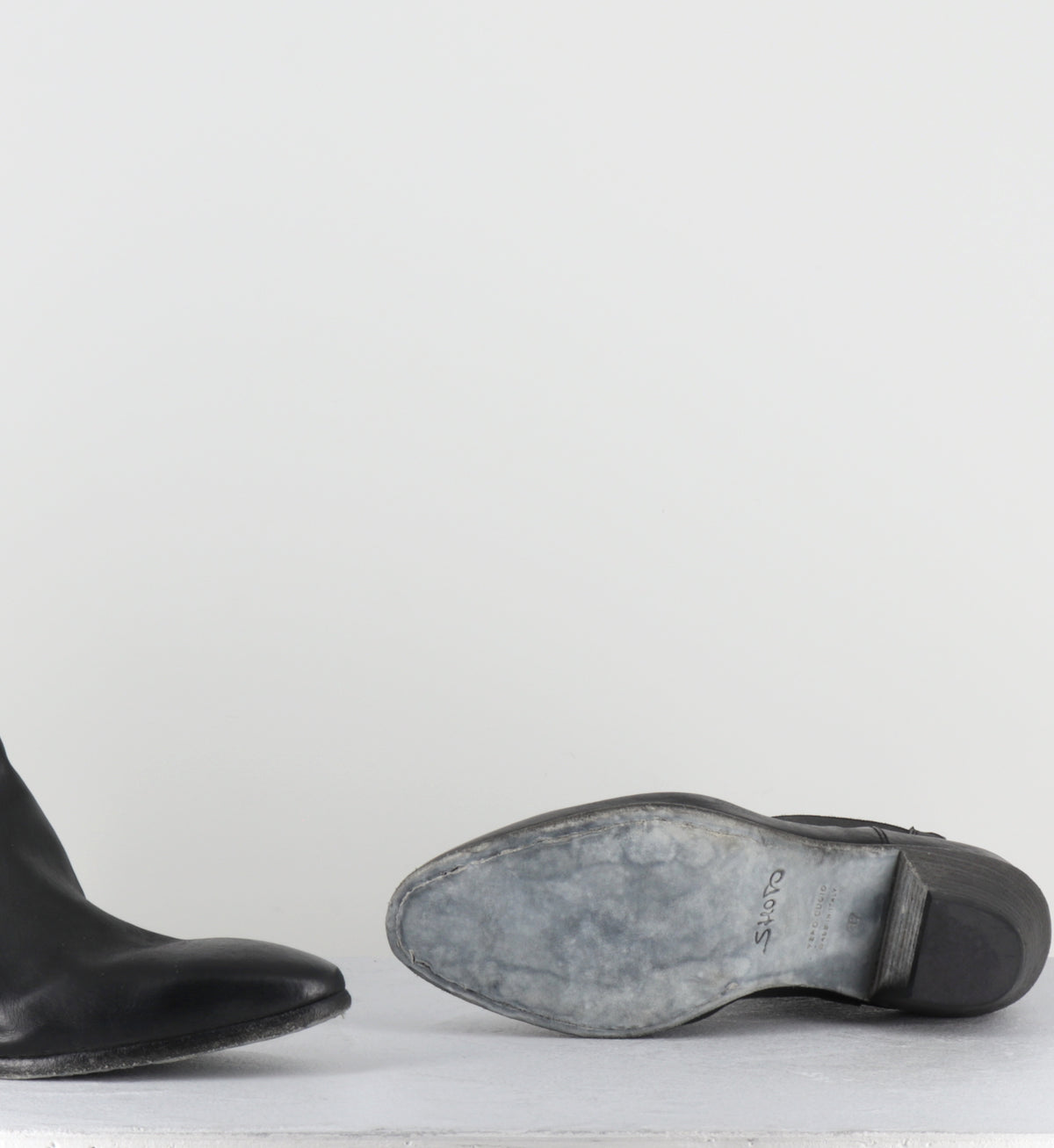 santiags elastiques en cuir noir lavé -  51944 COLORADO NERO