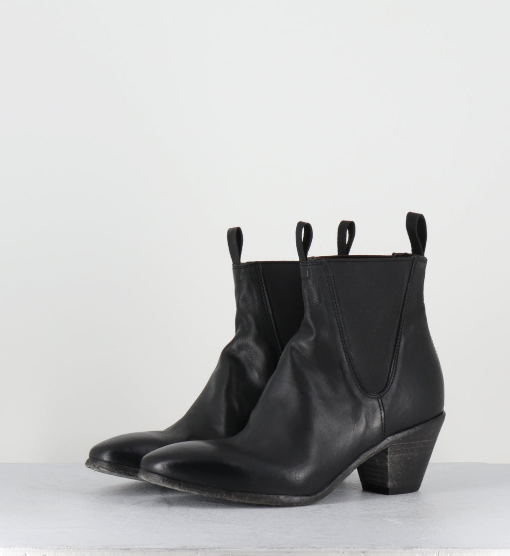 santiags elastiques en cuir noir lavé -  51944 COLORADO NERO