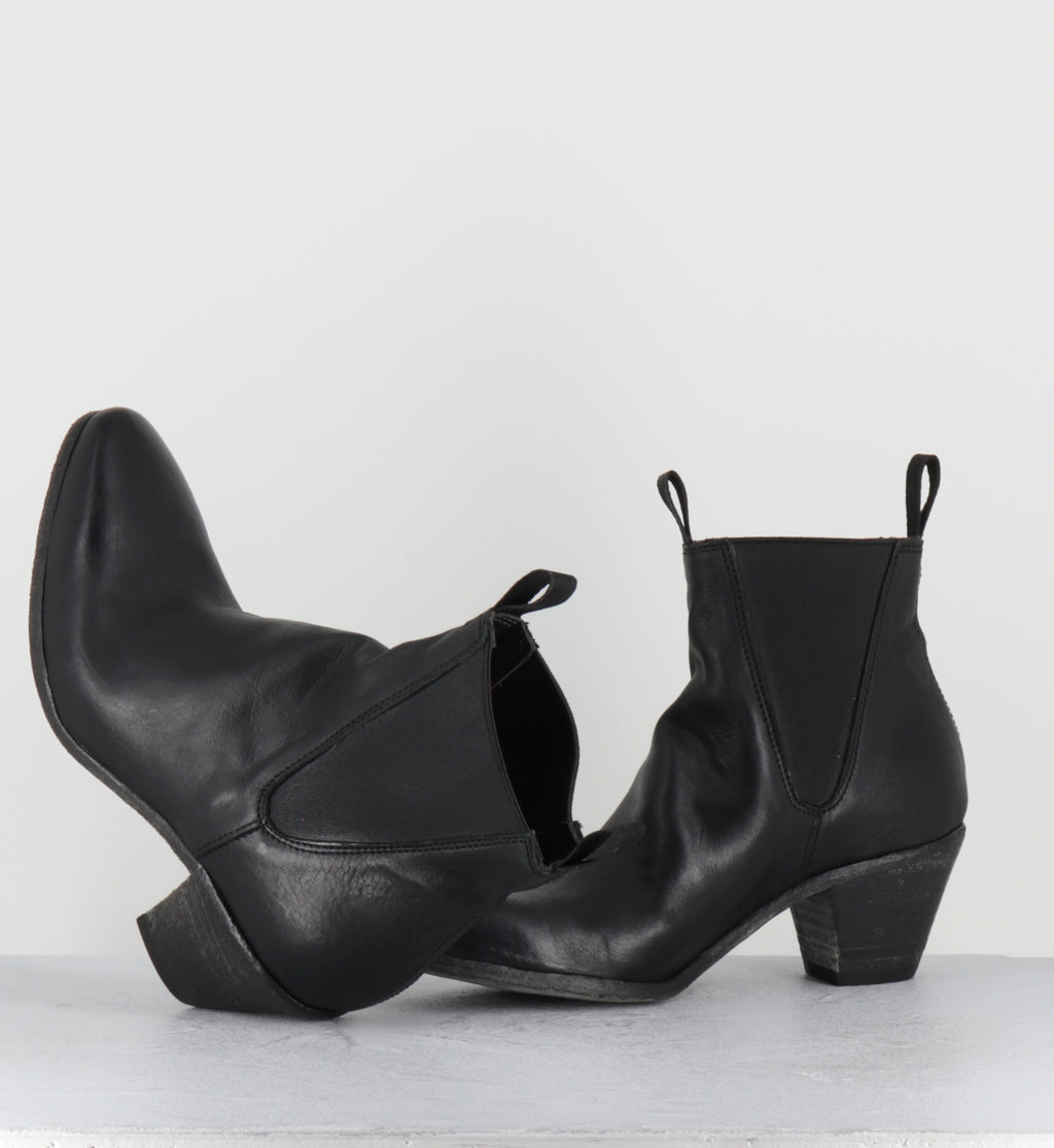 santiags elastiques en cuir noir lavé -  51944 COLORADO NERO