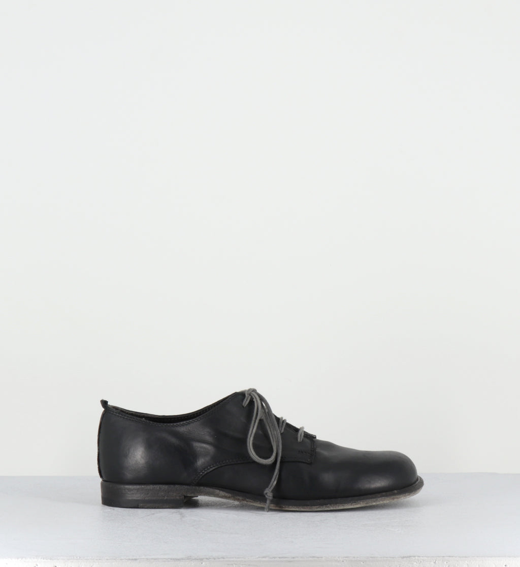Derby à lacets en cuir noir - 7696 FOULARD NERO