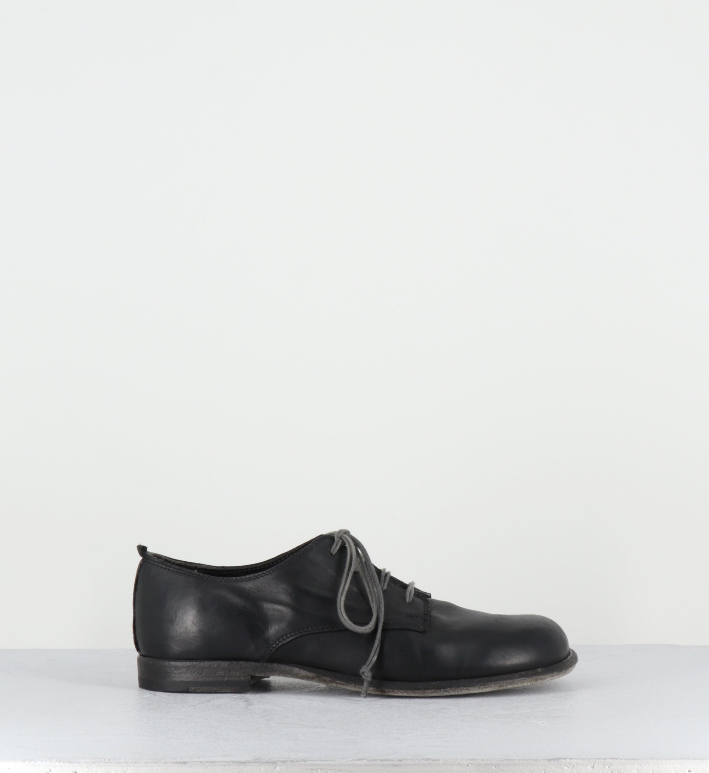 Derby à lacets en cuir noir - 7696 FOULARD NERO