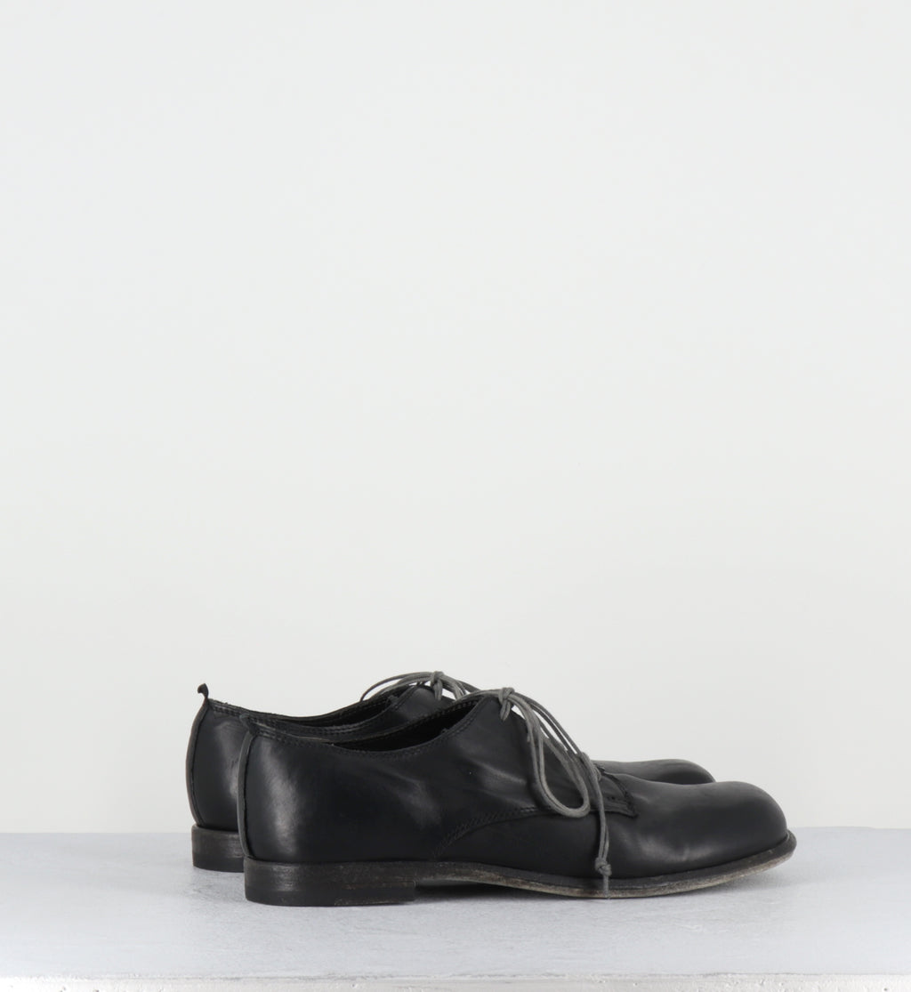 Derby à lacets en cuir noir - 7696 FOULARD NERO