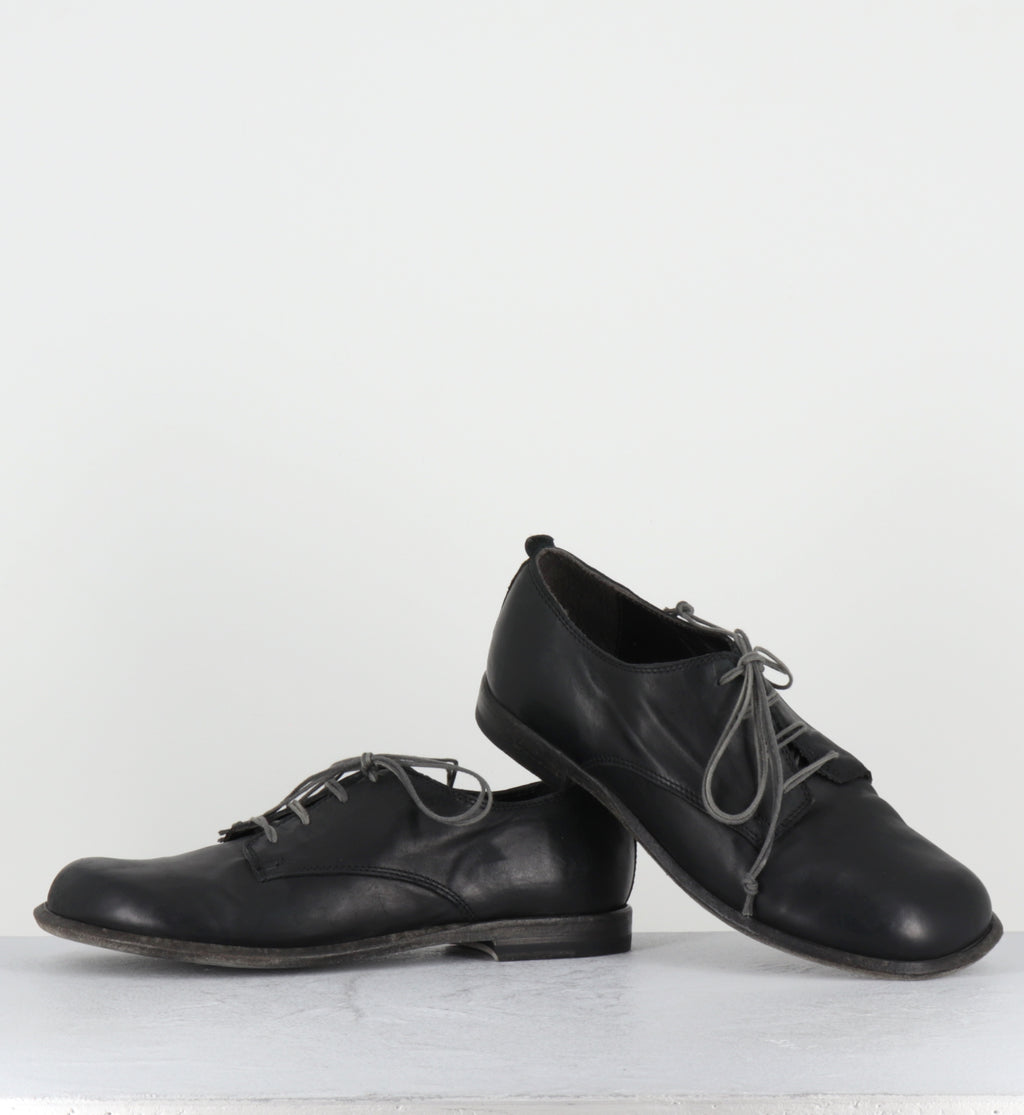 Derby à lacets en cuir noir - 7696 FOULARD NERO