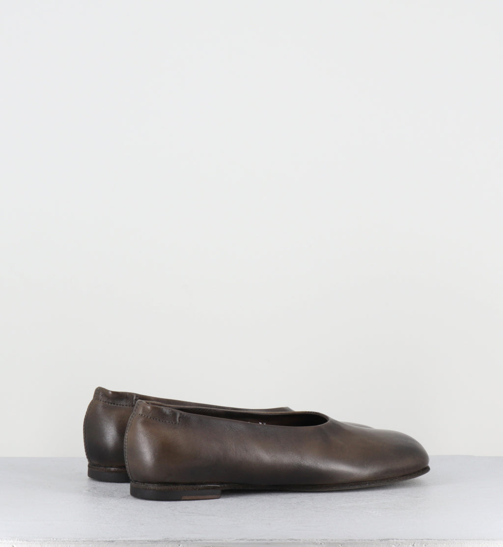 Ballerines minimalistes cuir kaki dip-dyed - 9843 DIVE TORTORA