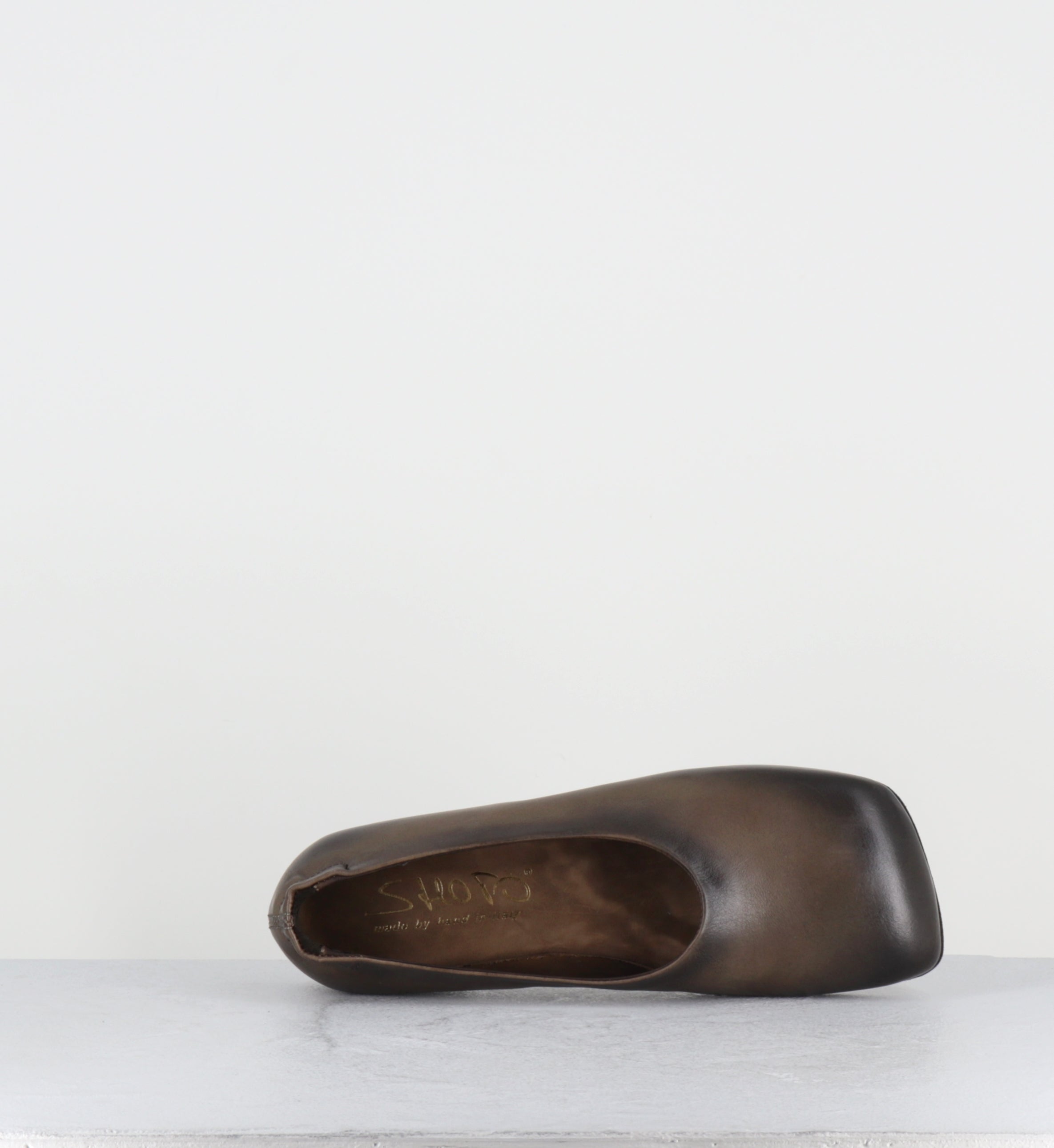 Ballerines minimalistes cuir kaki dip-dyed - 9843 DIVE TORTORA