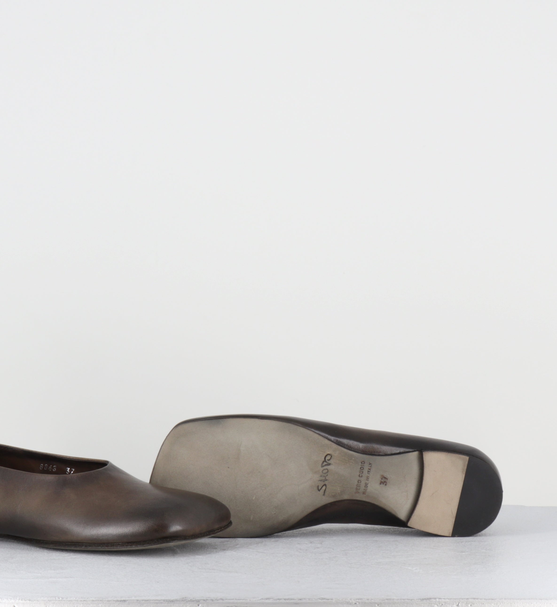 Ballerines minimalistes cuir kaki dip-dyed - 9843 DIVE TORTORA