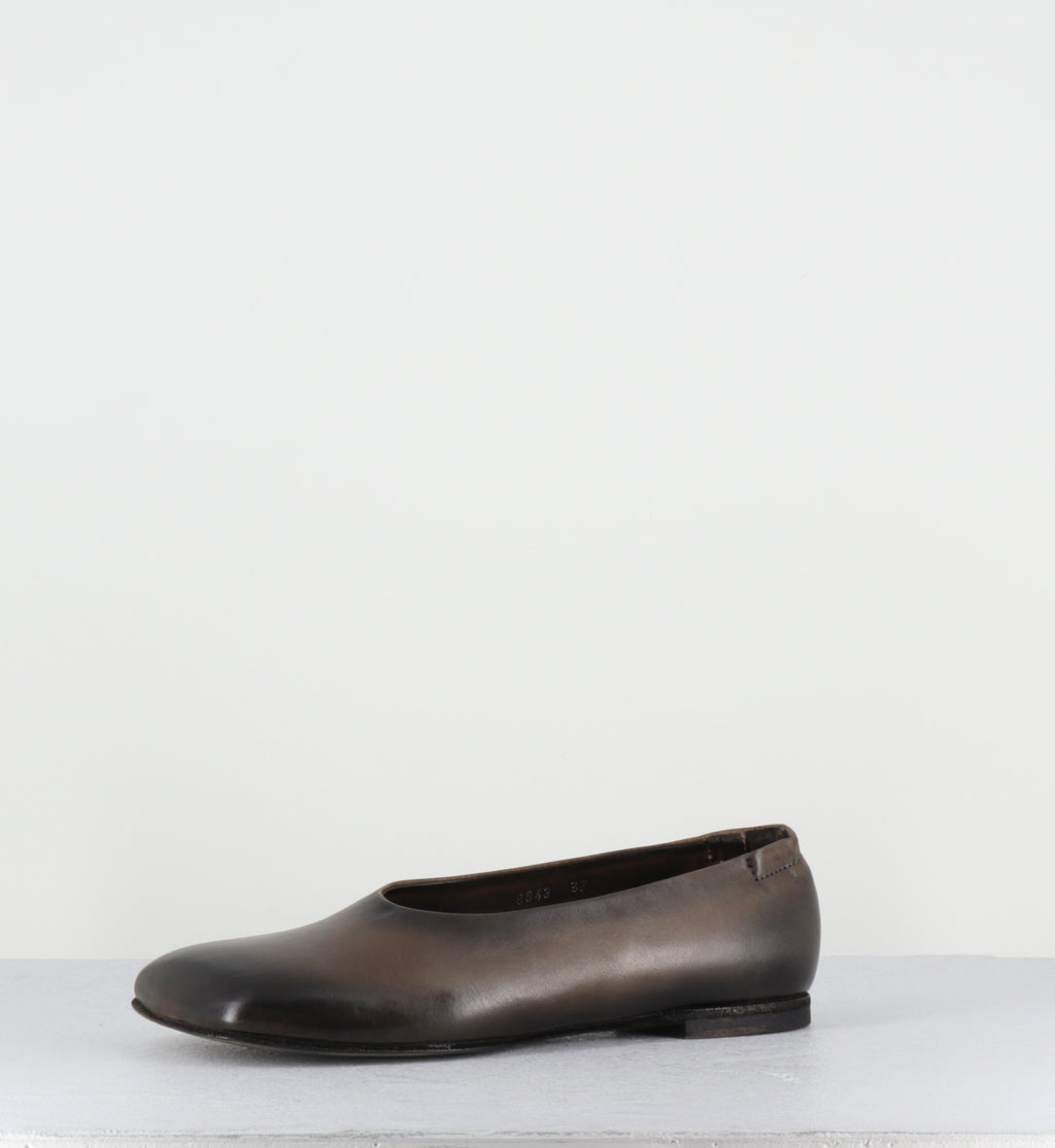 Ballerines minimalistes cuir kaki dip-dyed - 9843 DIVE TORTORA