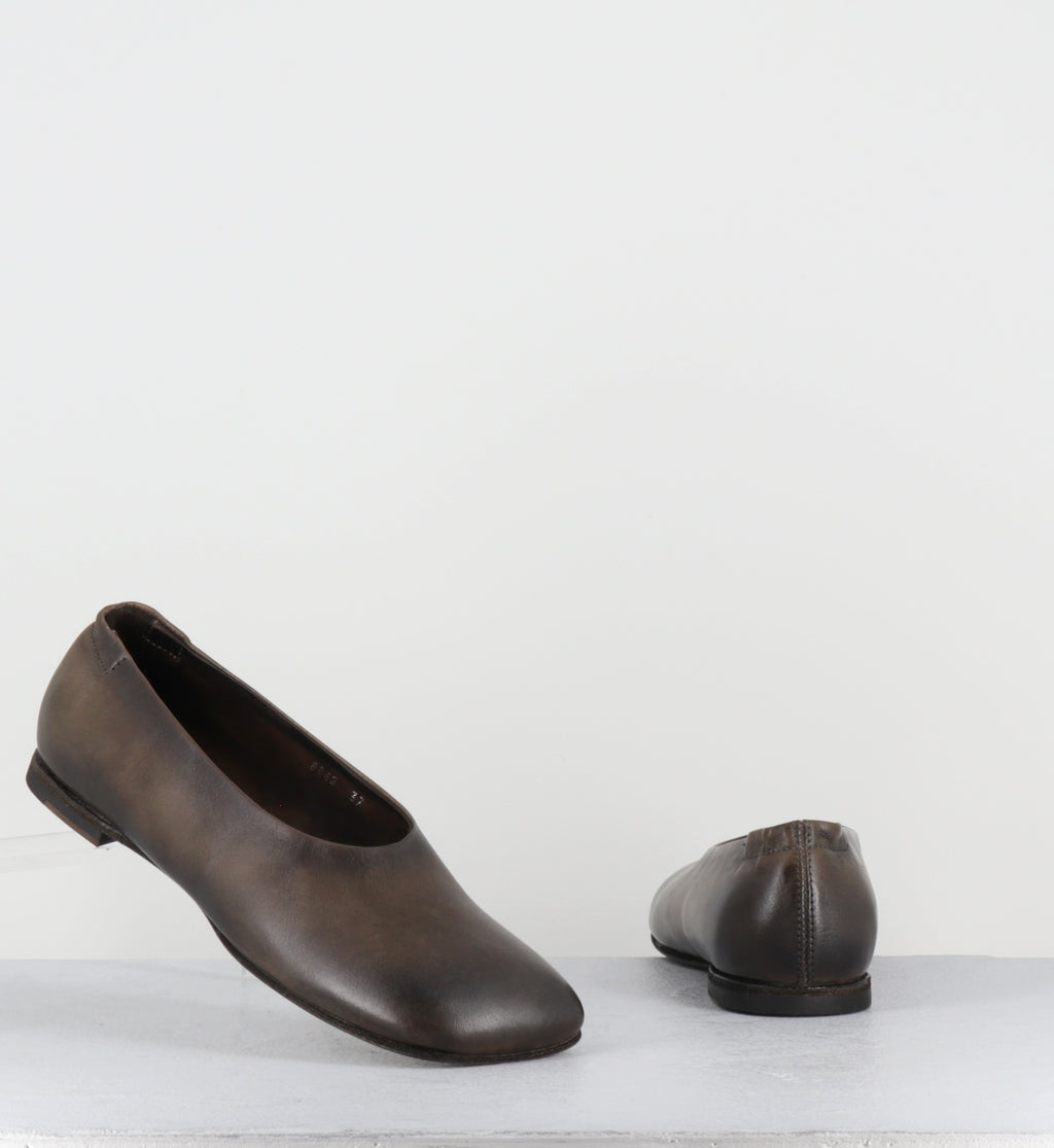 Ballerines minimalistes cuir kaki dip-dyed - 9843 DIVE TORTORA