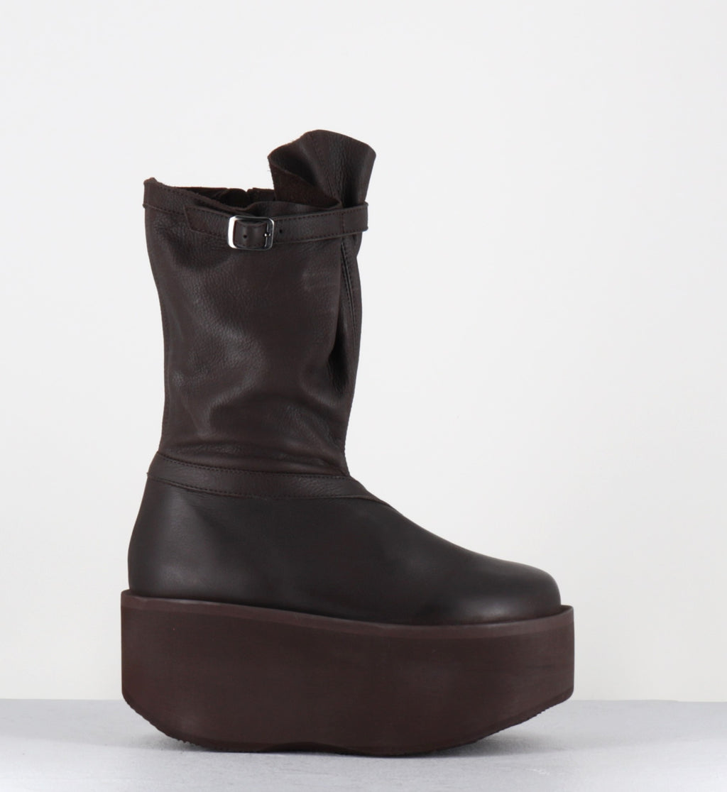 Boots compensées en cuir marron - 8963 GAS CHOCOLADE