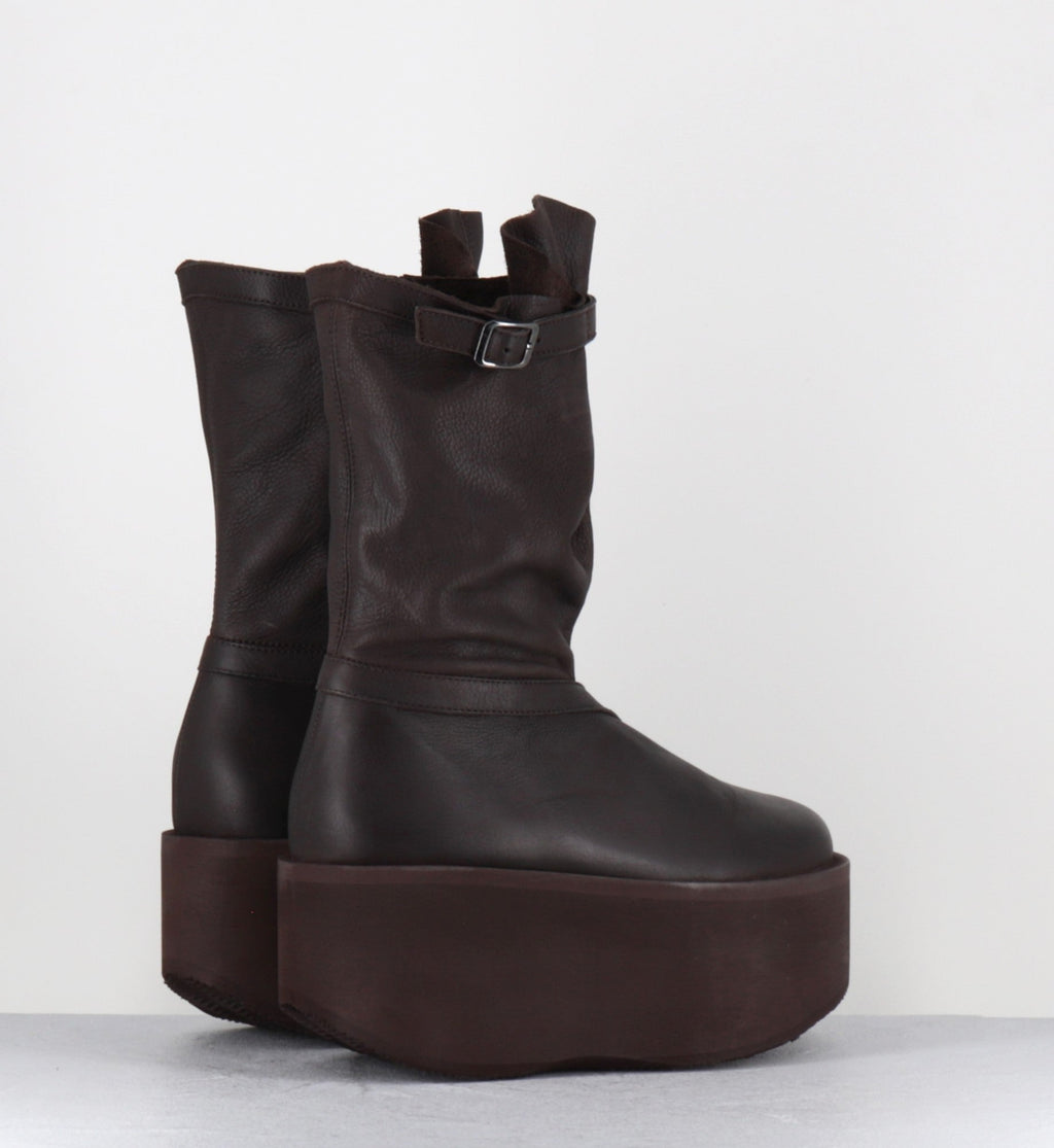 Boots compensées en cuir marron - 8963 GAS CHOCOLADE